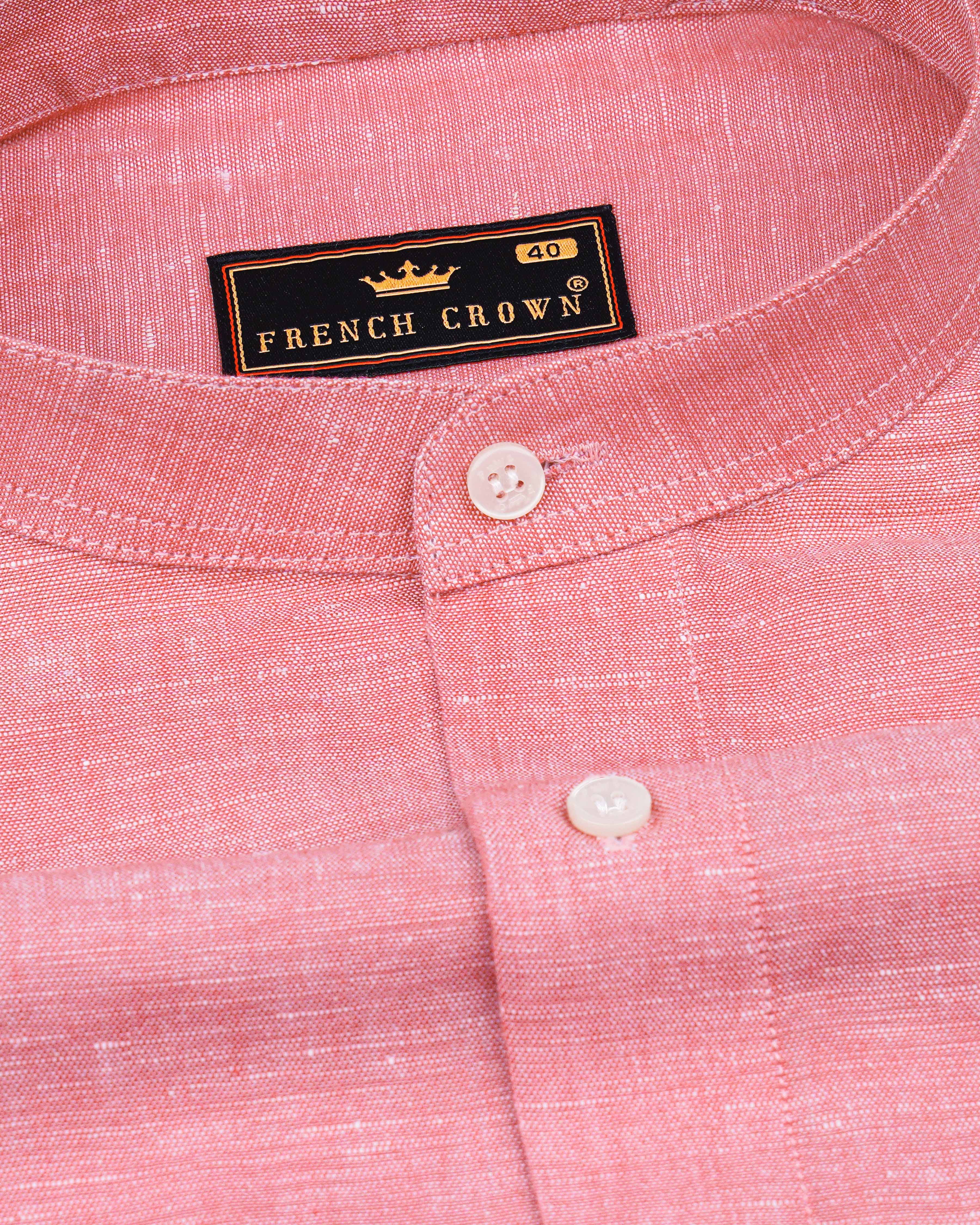 Sherbet Pink Luxurious Linen Shirt 8458-M-38,8458-M-H-38,8458-M-39,8458-M-H-39,8458-M-40,8458-M-H-40,8458-M-42,8458-M-H-42,8458-M-44,8458-M-H-44,8458-M-46,8458-M-H-46,8458-M-48,8458-M-H-48,8458-M-50,8458-M-H-50,8458-M-52,8458-M-H-52