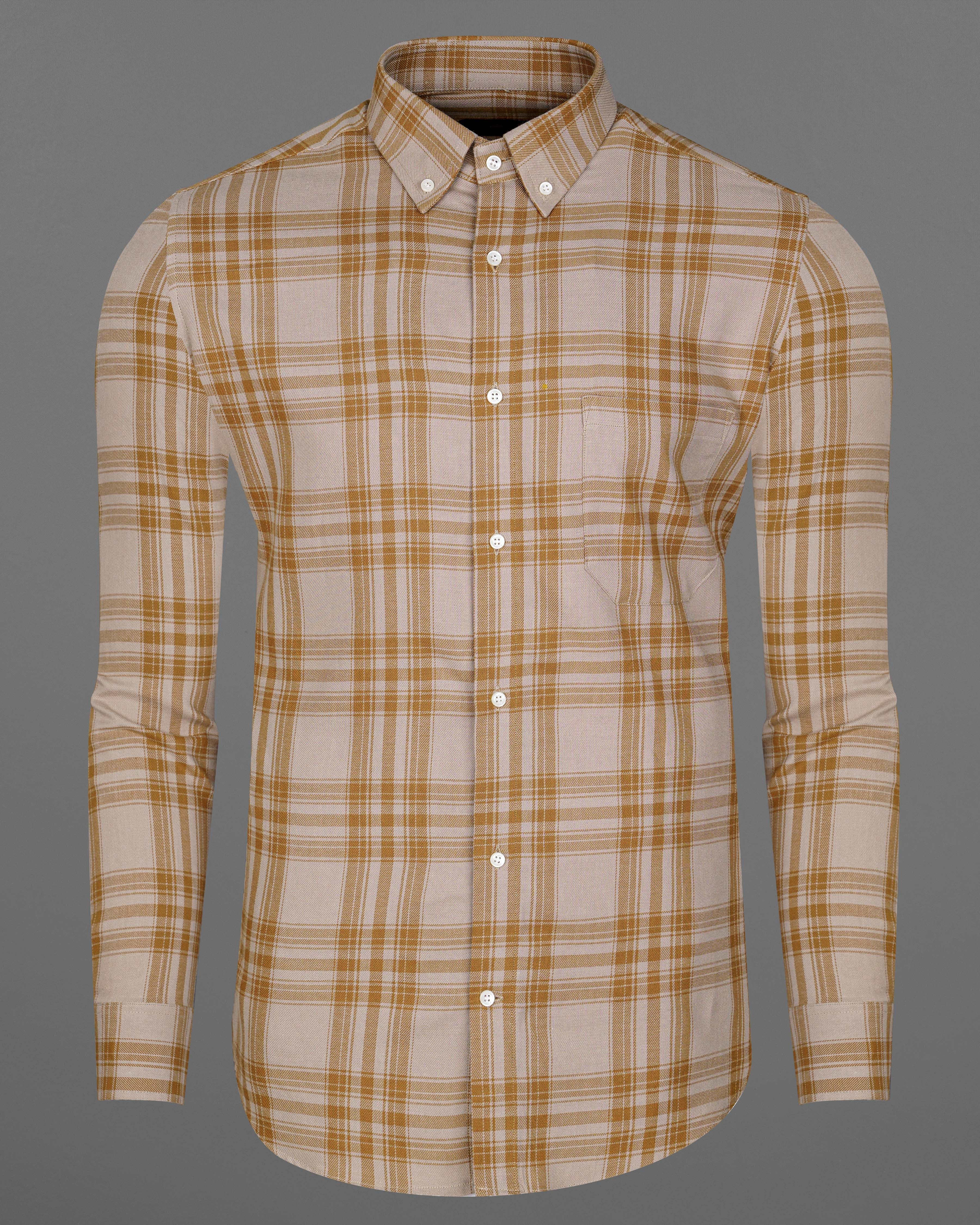 Turkey Cream with Curry Brown Twill Plaid Premium Cotton Shirt 8462-BD-38,8462-BD-H-38,8462-BD-39,8462-BD-H-39,8462-BD-40,8462-BD-H-40,8462-BD-42,8462-BD-H-42,8462-BD-44,8462-BD-H-44,8462-BD-46,8462-BD-H-46,8462-BD-48,8462-BD-H-48,8462-BD-50,8462-BD-H-50,8462-BD-52,8462-BD-H-52