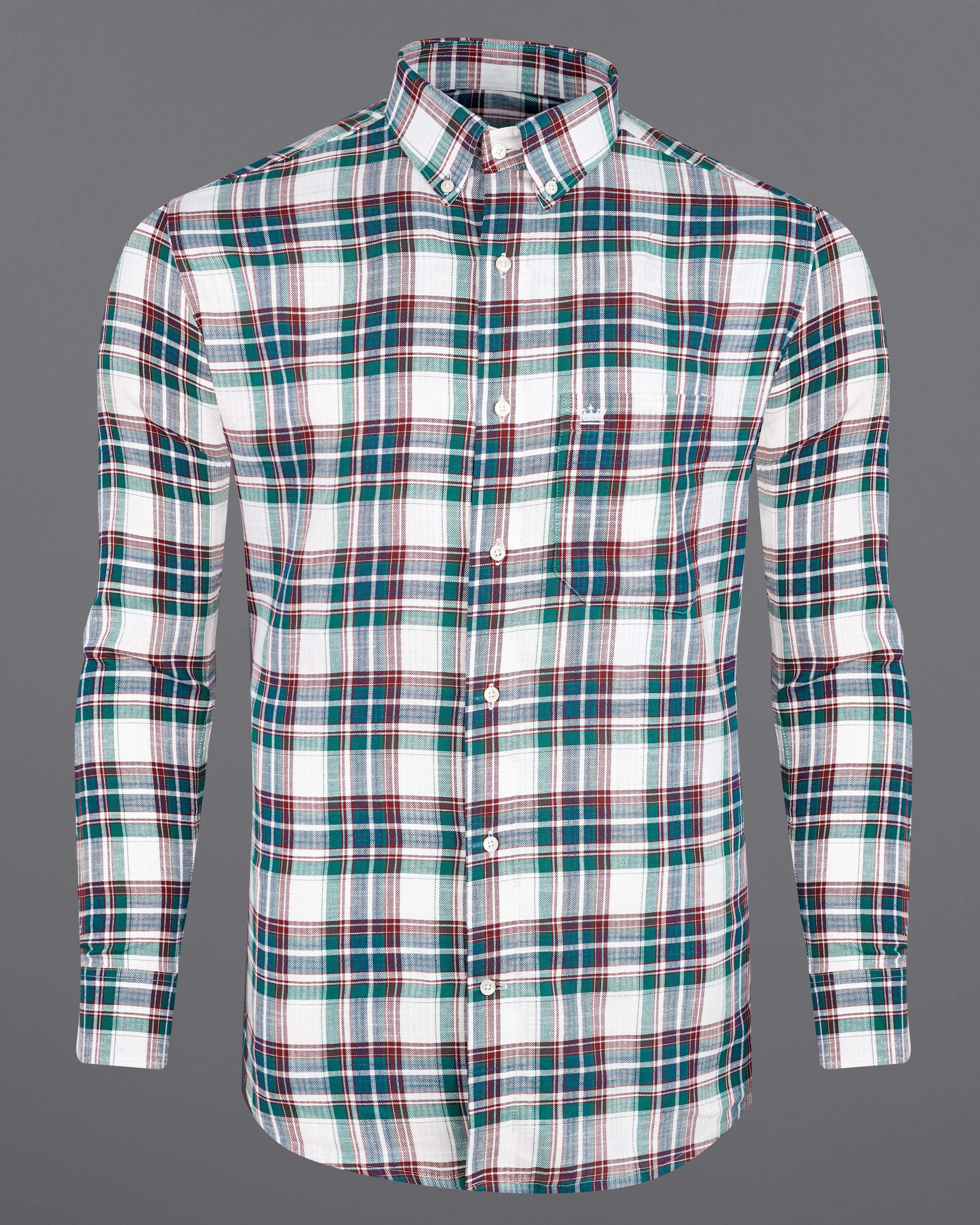 Bright White with Genoa Green Twill Plaid Premium Cotton Shirt 8466-BD-38,8466-BD-H-38,8466-BD-39,8466-BD-H-39,8466-BD-40,8466-BD-H-40,8466-BD-42,8466-BD-H-42,8466-BD-44,8466-BD-H-44,8466-BD-46,8466-BD-H-46,8466-BD-48,8466-BD-H-48,8466-BD-50,8466-BD-H-50,8466-BD-52,8466-BD-H-52