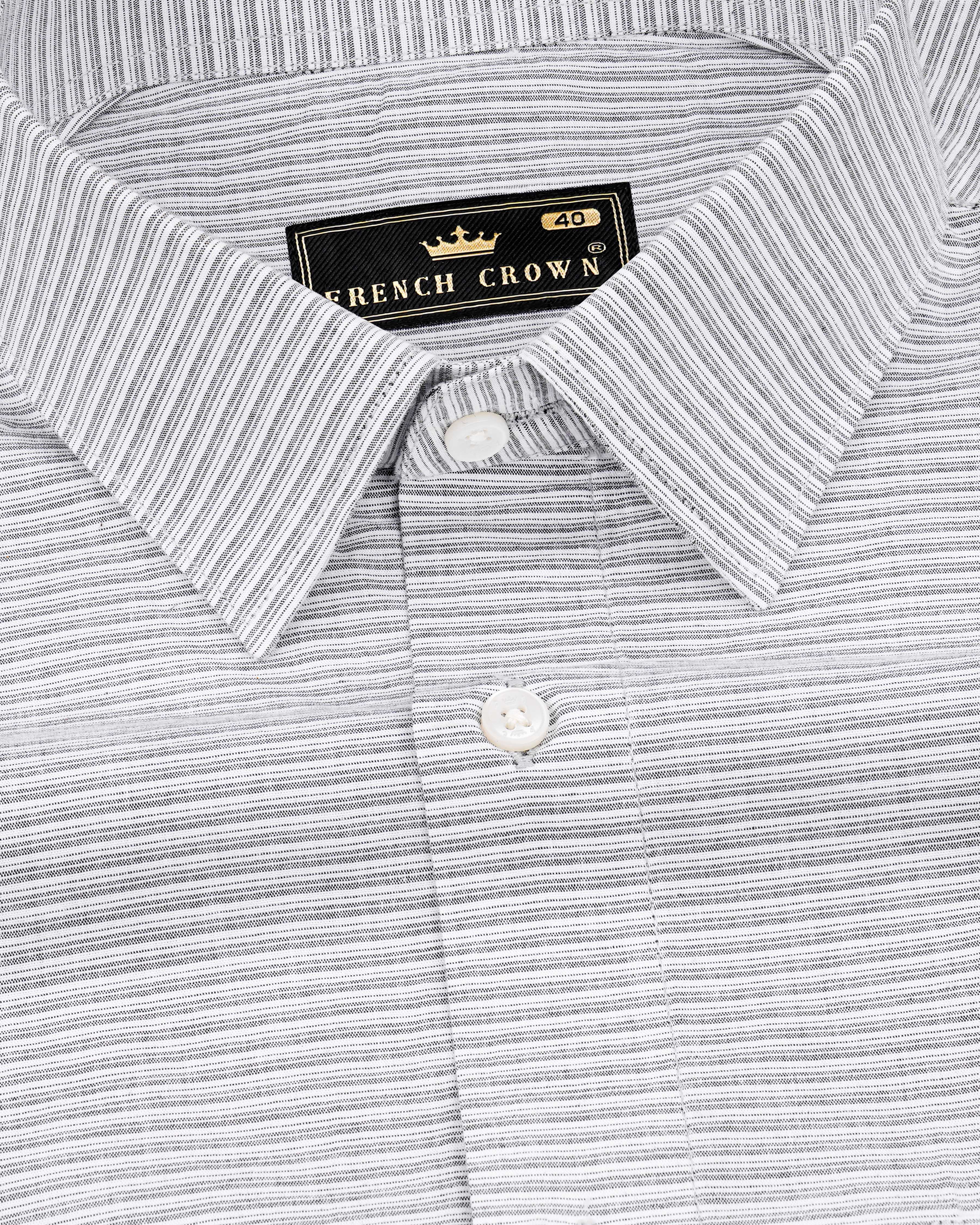 Battleship Silver and White Twill Striped Premium Cotton Shirt  8501-38,8501-H-38,8501-39,8501-H-39,8501-40,8501-H-40,8501-42,8501-H-42,8501-44,8501-H-44,8501-46,8501-H-46,8501-48,8501-H-48,8501-50,8501-H-50,8501-52,8501-H-52