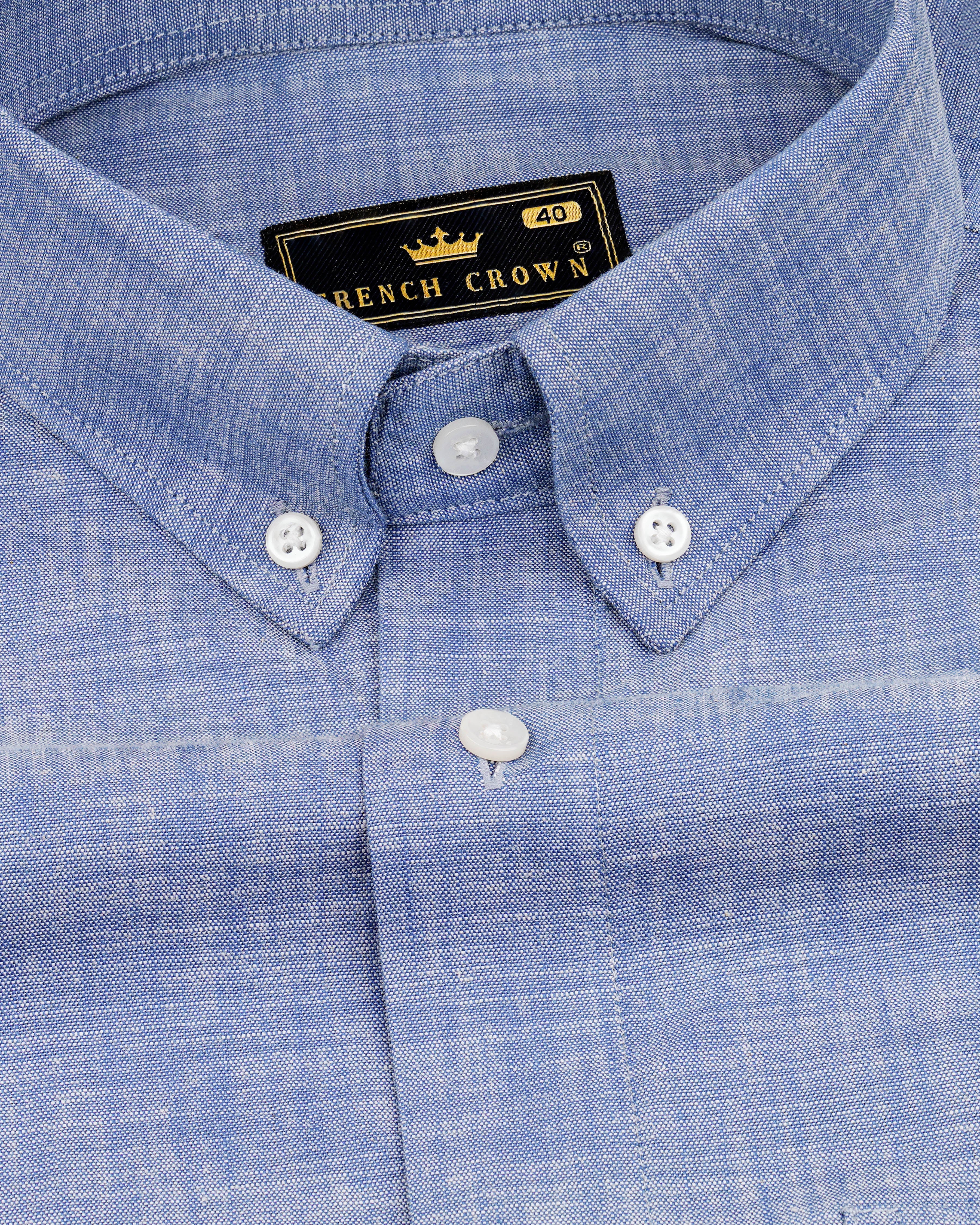 Cadet Blue Luxurious Linen Shirt  8505-BD-38,8505-BD-H-38,8505-BD-39,8505-BD-H-39,8505-BD-40,8505-BD-H-40,8505-BD-42,8505-BD-H-42,8505-BD-44,8505-BD-H-44,8505-BD-46,8505-BD-H-46,8505-BD-48,8505-BD-H-48,8505-BD-50,8505-BD-H-50,8505-BD-52,8505-BD-H-52