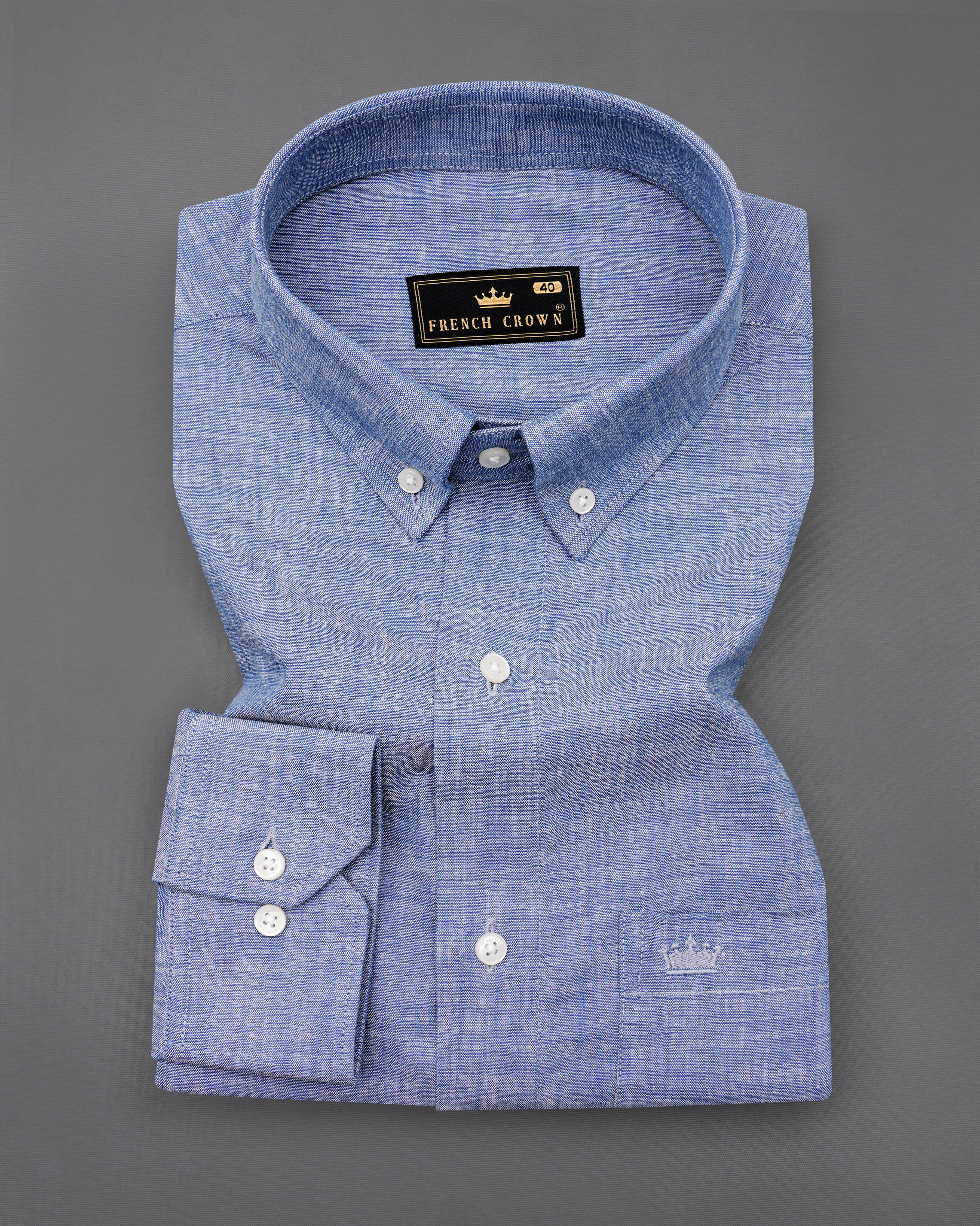 Cadet Blue Luxurious Linen Shirt  8505-BD-38,8505-BD-H-38,8505-BD-39,8505-BD-H-39,8505-BD-40,8505-BD-H-40,8505-BD-42,8505-BD-H-42,8505-BD-44,8505-BD-H-44,8505-BD-46,8505-BD-H-46,8505-BD-48,8505-BD-H-48,8505-BD-50,8505-BD-H-50,8505-BD-52,8505-BD-H-52