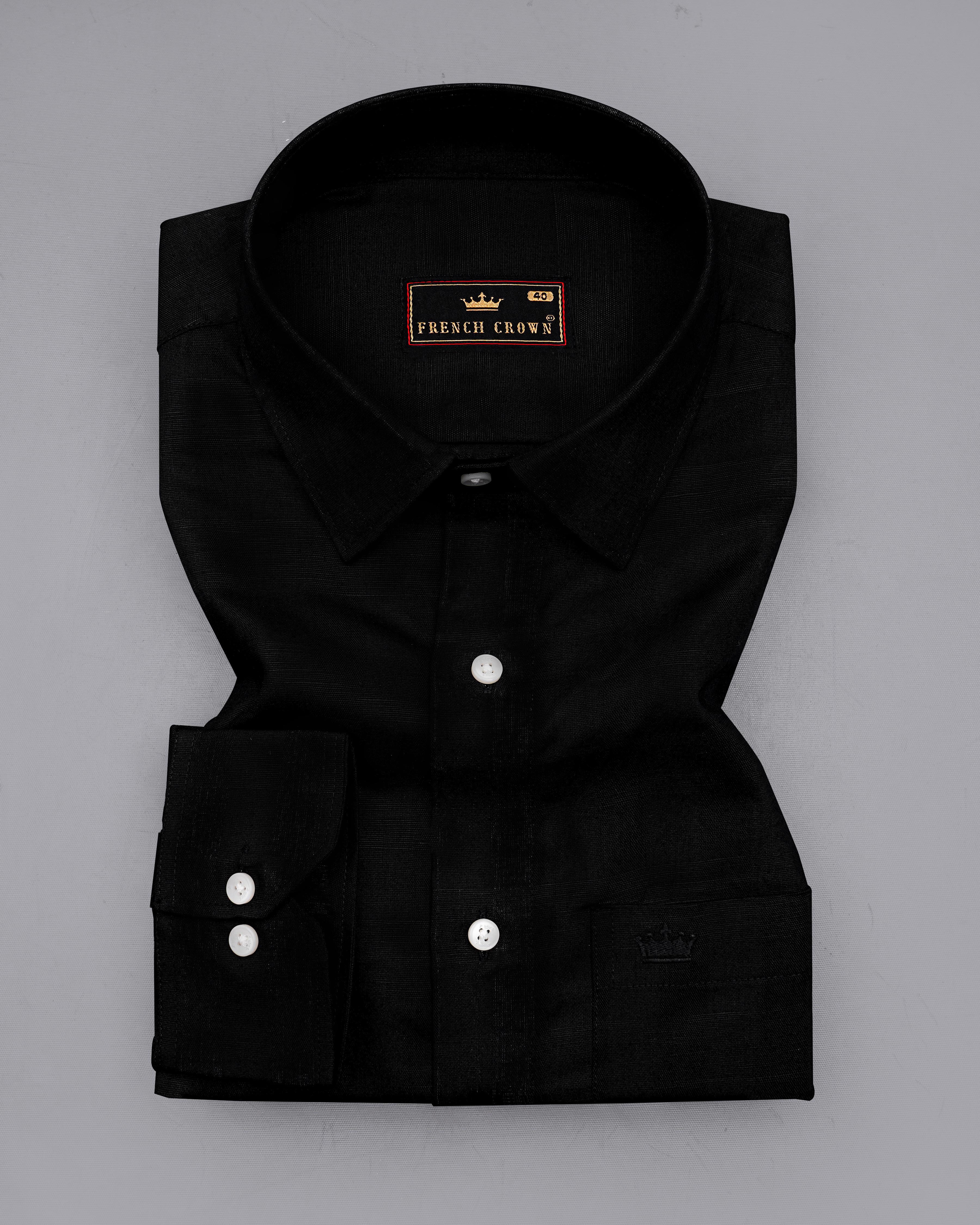 Jade Black Luxurious Linen Shirt