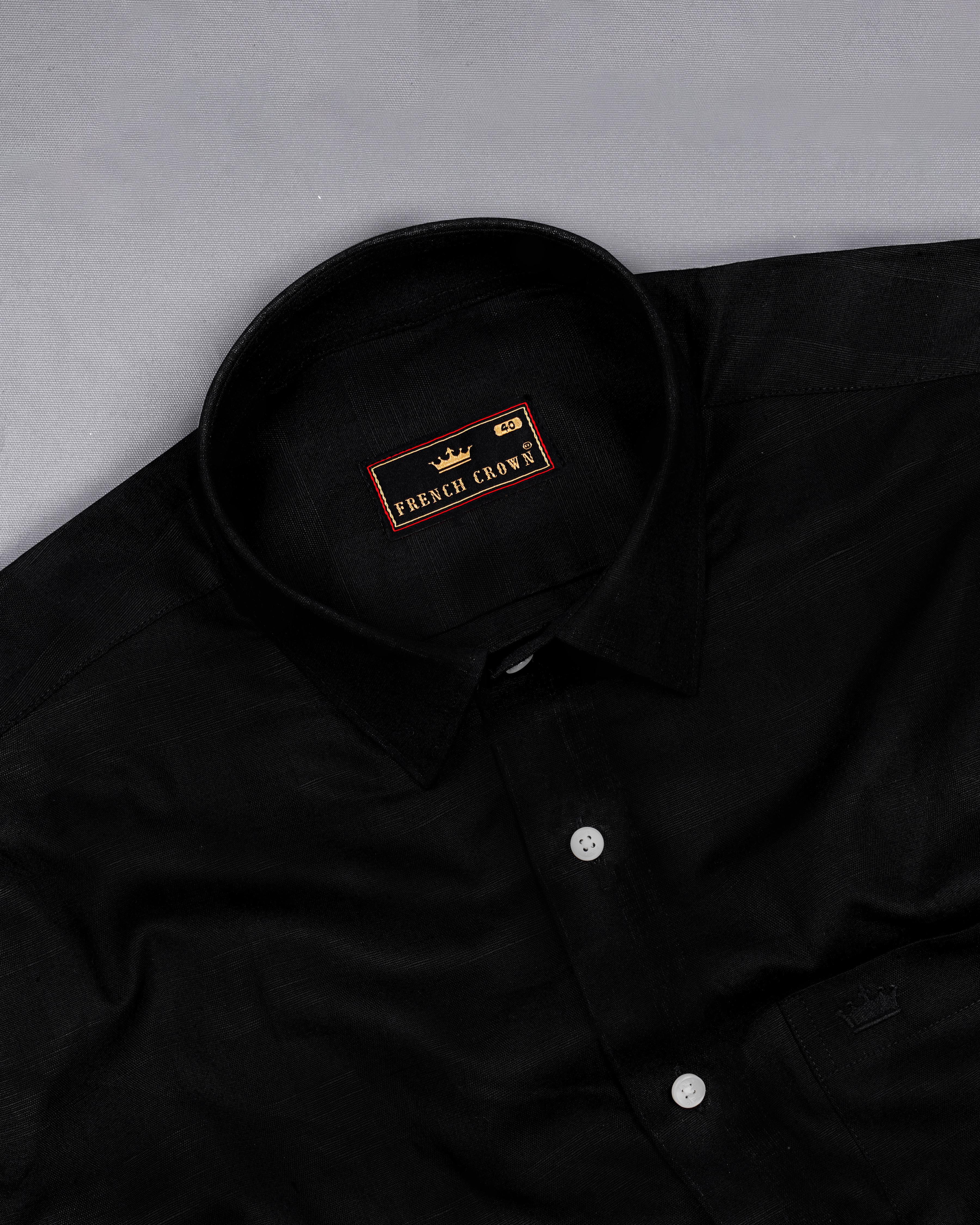 Jade Black Luxurious Linen Shirt