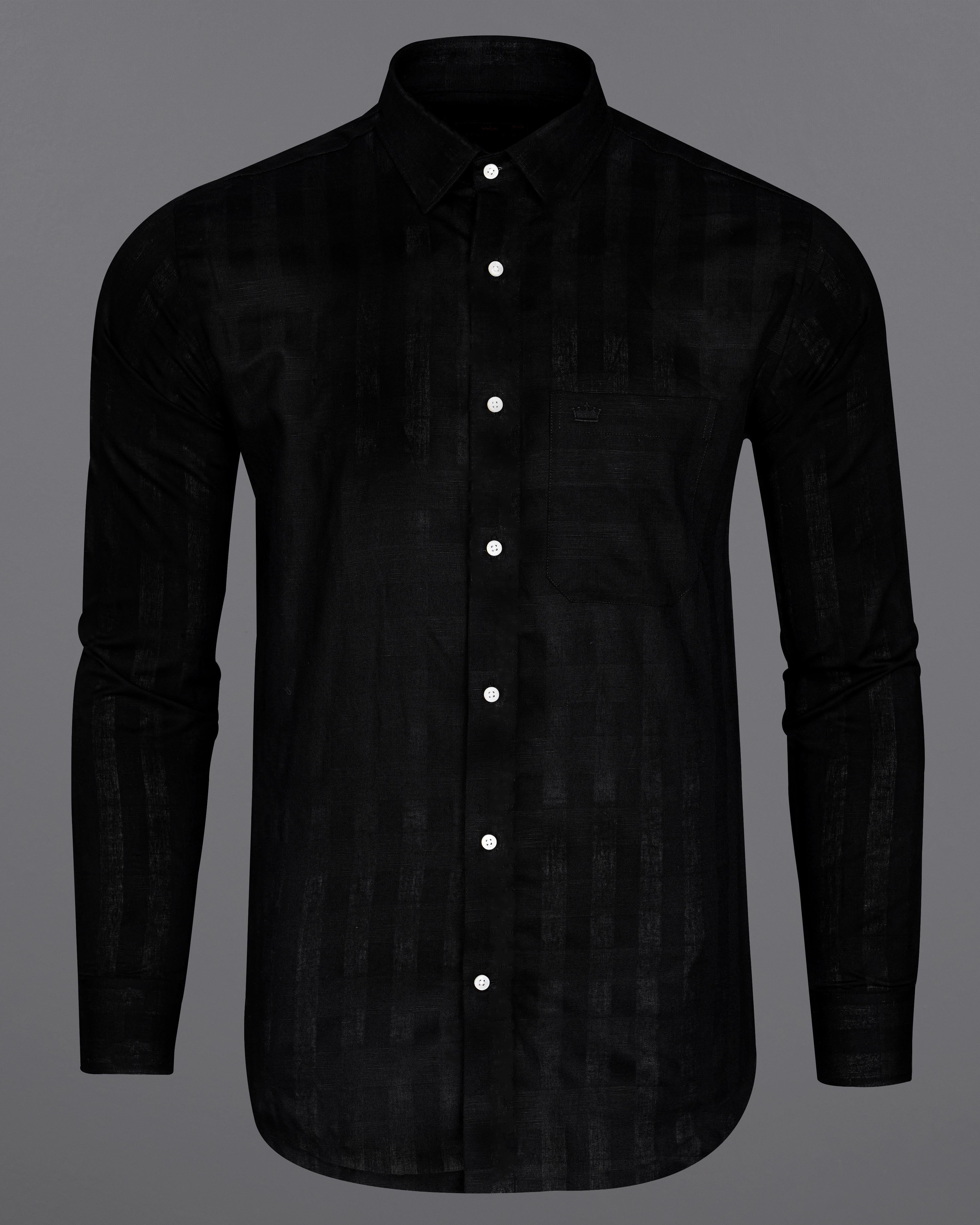 Jade Black Luxurious Linen Shirt