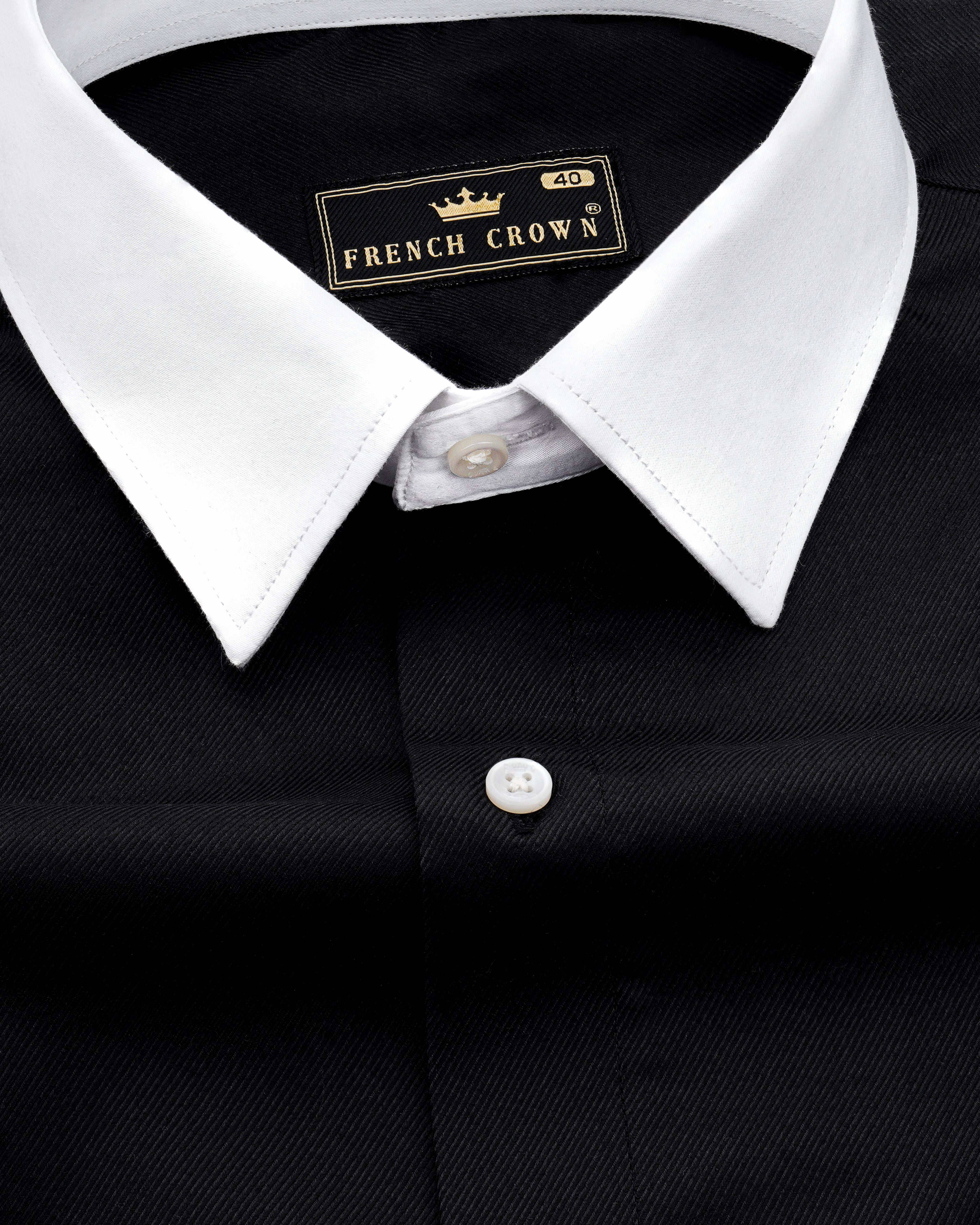 Jade Black with White Collar and Cuffs Twill Premium Cotton Shirt 8515-WCC-38, 8515-WCC-H-38, 8515-WCC-39, 8515-WCC-H-39, 8515-WCC-40, 8515-WCC-H-40, 8515-WCC-42, 8515-WCC-H-42, 8515-WCC-44, 8515-WCC-H-44, 8515-WCC-46, 8515-WCC-H-46, 8515-WCC-48, 8515-WCC-H-48, 8515-WCC-50, 8515-WCC-H-50, 8515-WCC-52, 8515-WCC-H-52