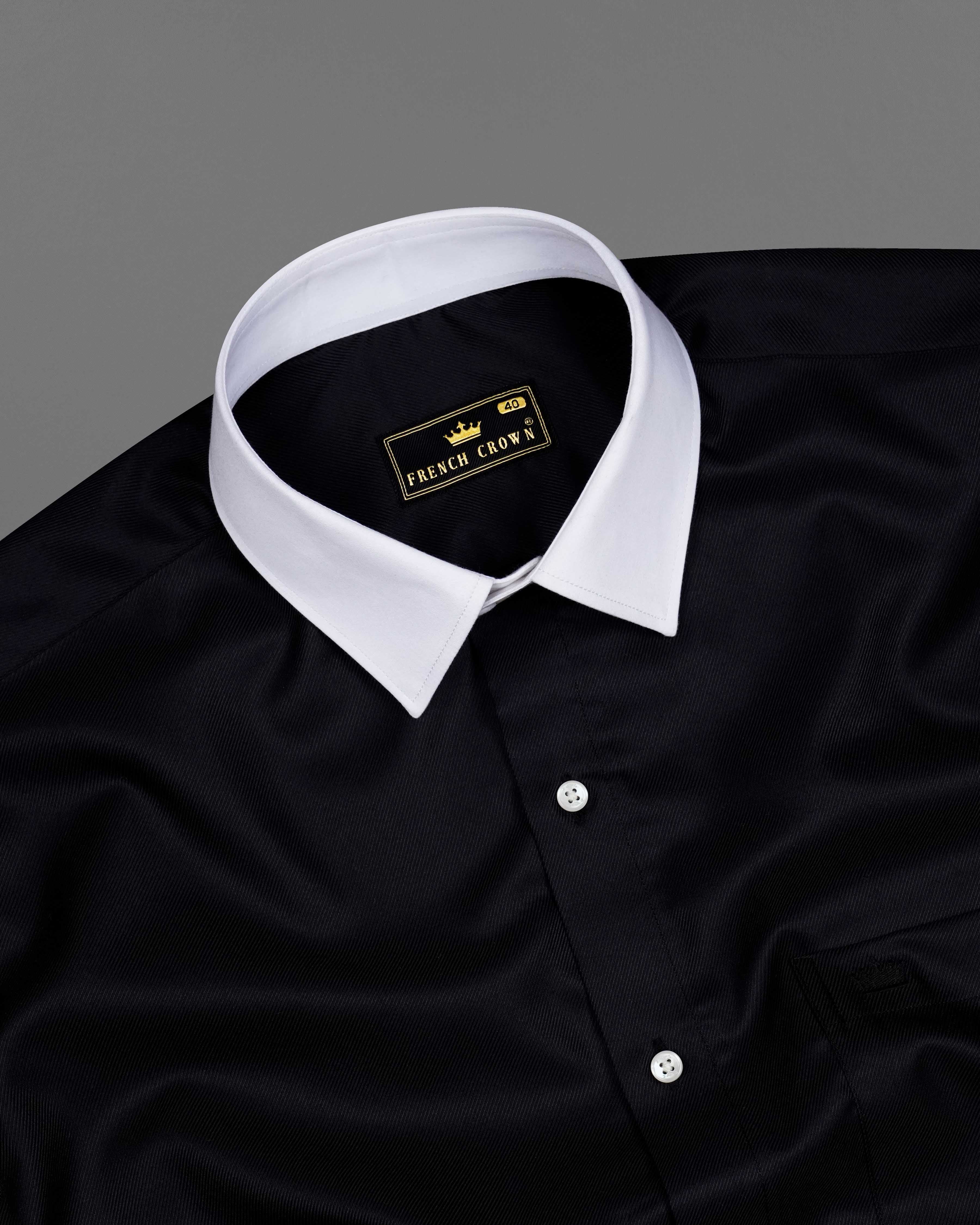 Jade Black with White Collar and Cuffs Twill Premium Cotton Shirt 8515-WCC-38, 8515-WCC-H-38, 8515-WCC-39, 8515-WCC-H-39, 8515-WCC-40, 8515-WCC-H-40, 8515-WCC-42, 8515-WCC-H-42, 8515-WCC-44, 8515-WCC-H-44, 8515-WCC-46, 8515-WCC-H-46, 8515-WCC-48, 8515-WCC-H-48, 8515-WCC-50, 8515-WCC-H-50, 8515-WCC-52, 8515-WCC-H-52