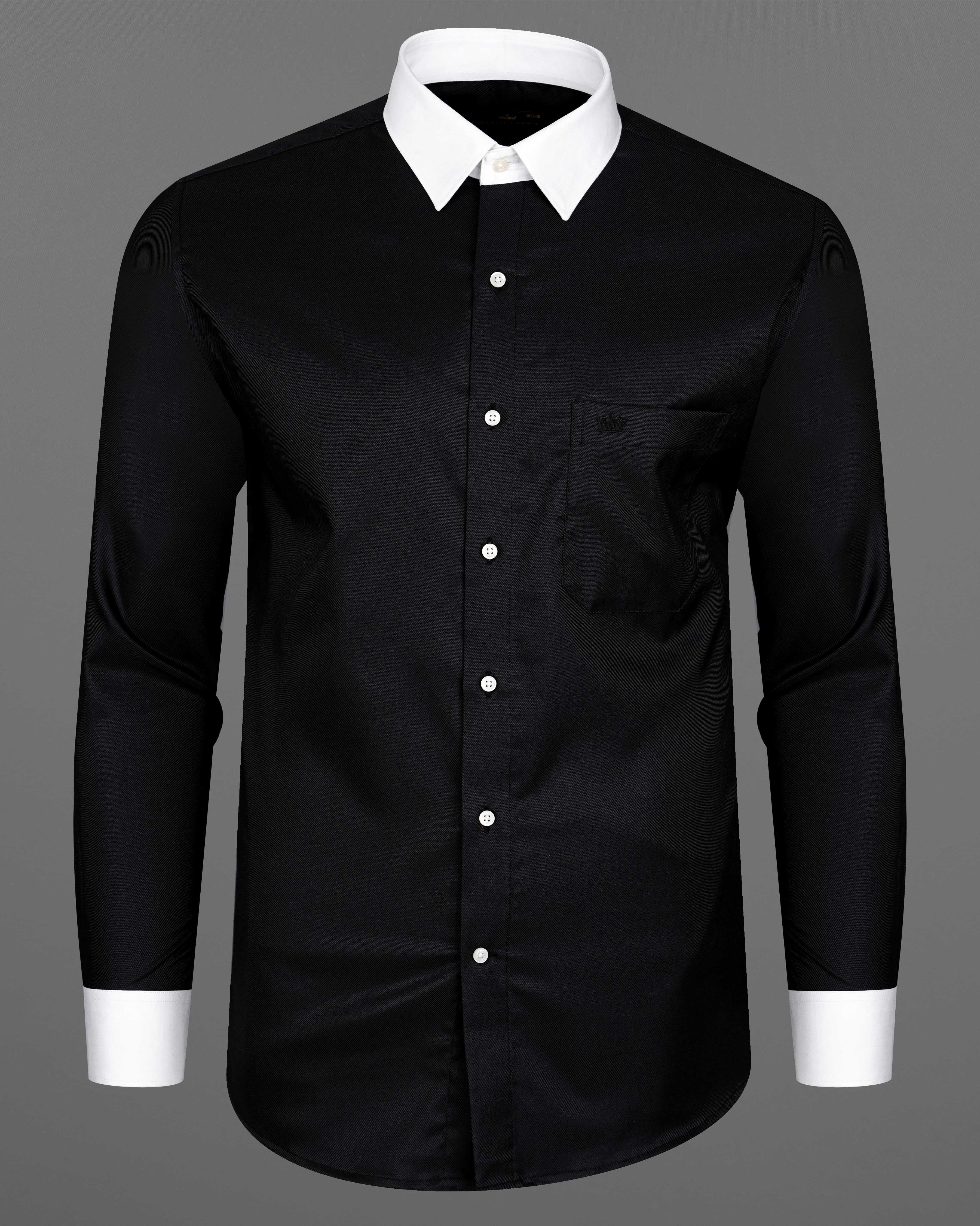 Jade Black with White Collar and Cuffs Twill Premium Cotton Shirt 8515-WCC-38, 8515-WCC-H-38, 8515-WCC-39, 8515-WCC-H-39, 8515-WCC-40, 8515-WCC-H-40, 8515-WCC-42, 8515-WCC-H-42, 8515-WCC-44, 8515-WCC-H-44, 8515-WCC-46, 8515-WCC-H-46, 8515-WCC-48, 8515-WCC-H-48, 8515-WCC-50, 8515-WCC-H-50, 8515-WCC-52, 8515-WCC-H-52