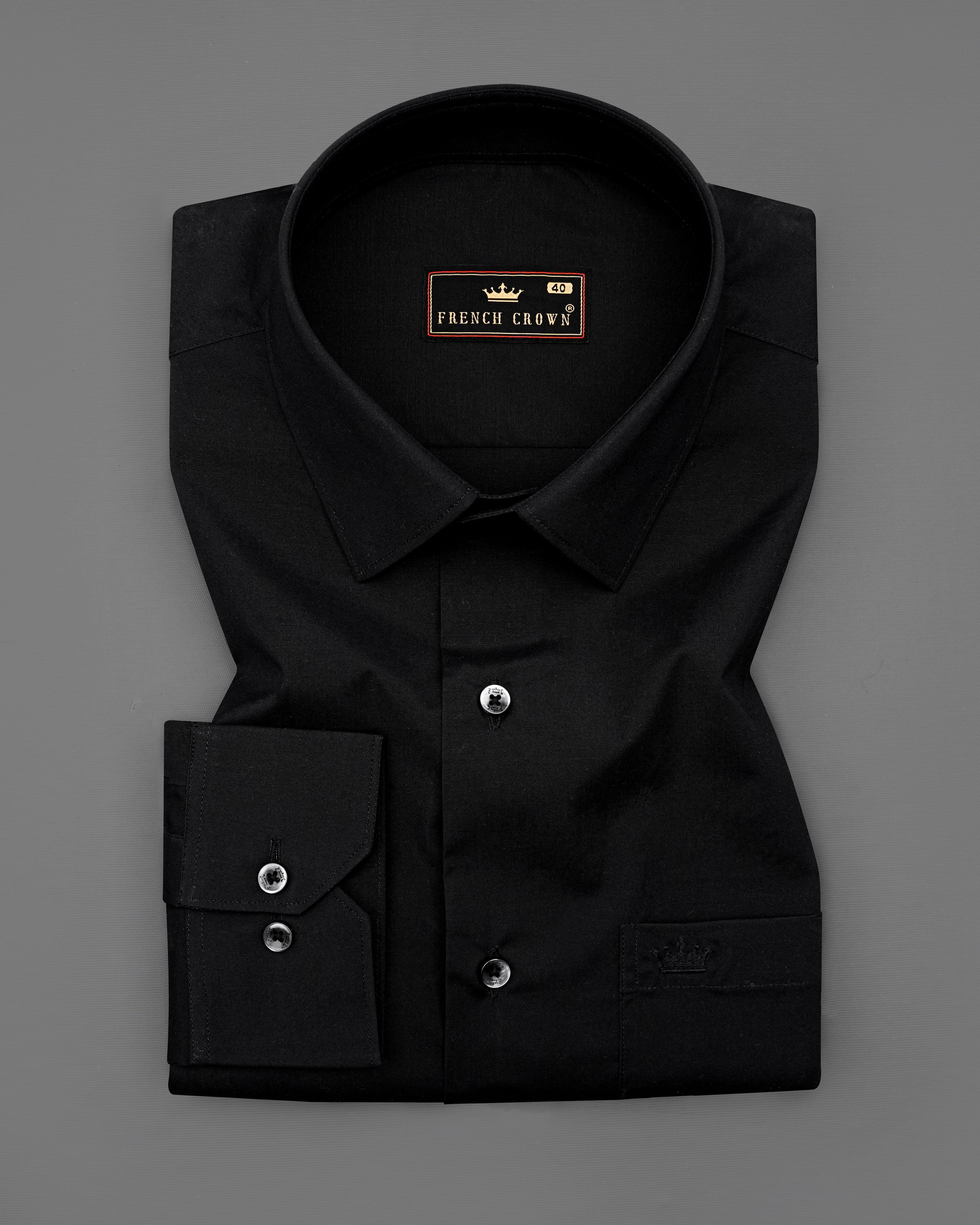 Jade Black Premium Cotton Shirt 8523-BLK-38, 8523-BLK-H-38, 8523-BLK-39, 8523-BLK-H-39, 8523-BLK-40, 8523-BLK-H-40, 8523-BLK-42, 8523-BLK-H-42, 8523-BLK-44, 8523-BLK-H-44, 8523-BLK-46, 8523-BLK-H-46, 8523-BLK-48, 8523-BLK-H-48, 8523-BLK-50, 8523-BLK-H-50, 8523-BLK-52, 8523-BLK-H-52