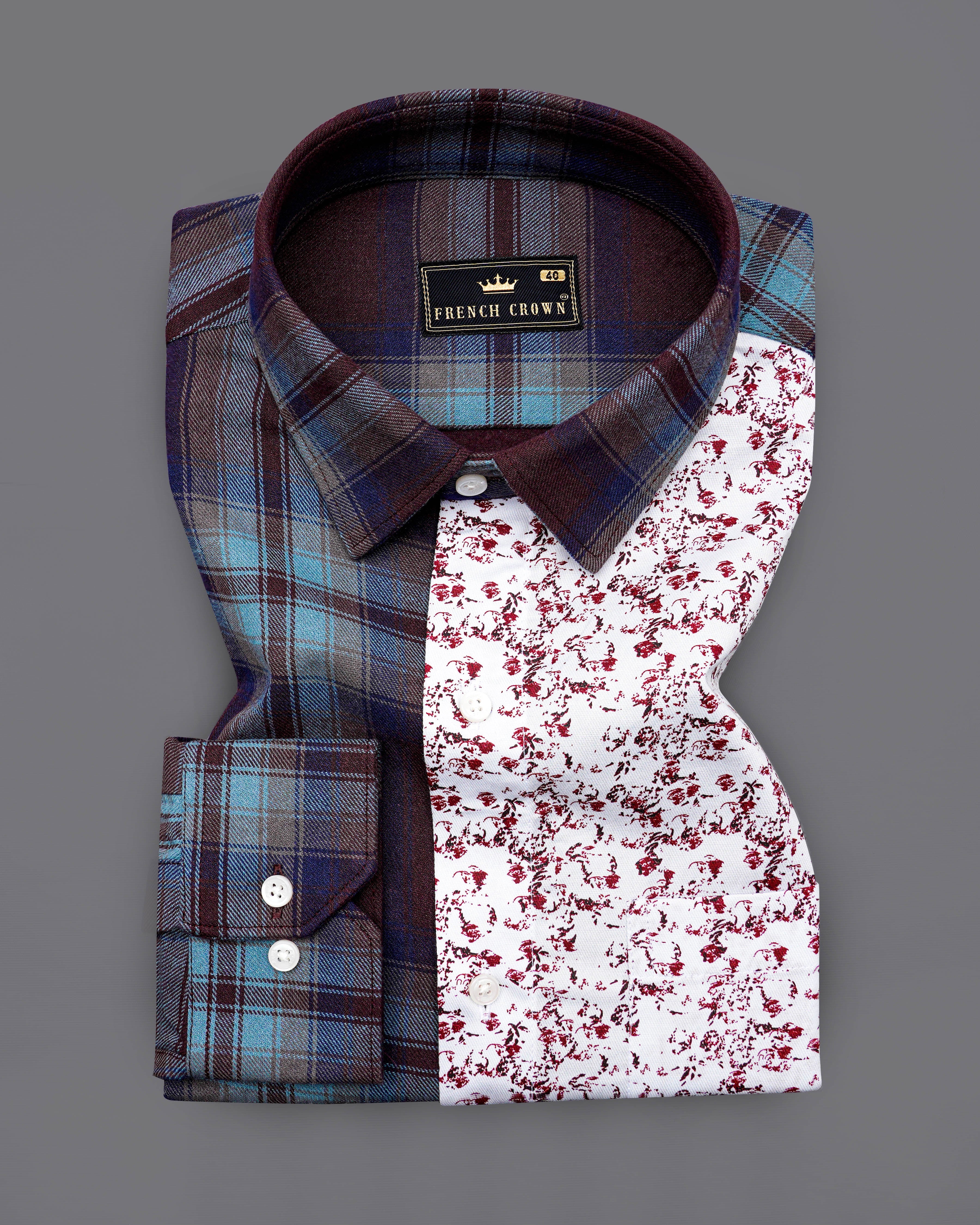 Eclipse Wine with Ditsy Printed Twill Premium Cotton Designer Shirt  8553-P190-38,8553-P190-H-38,8553-P190-39,8553-P190-H-39,8553-P190-40,8553-P190-H-40,8553-P190-42,8553-P190-H-42,8553-P190-44,8553-P190-H-44,8553-P190-46,8553-P190-H-46,8553-P190-48,8553-P190-H-48,8553-P190-50,8553-P190-H-50,8553-P190-52,8553-P190-H-52