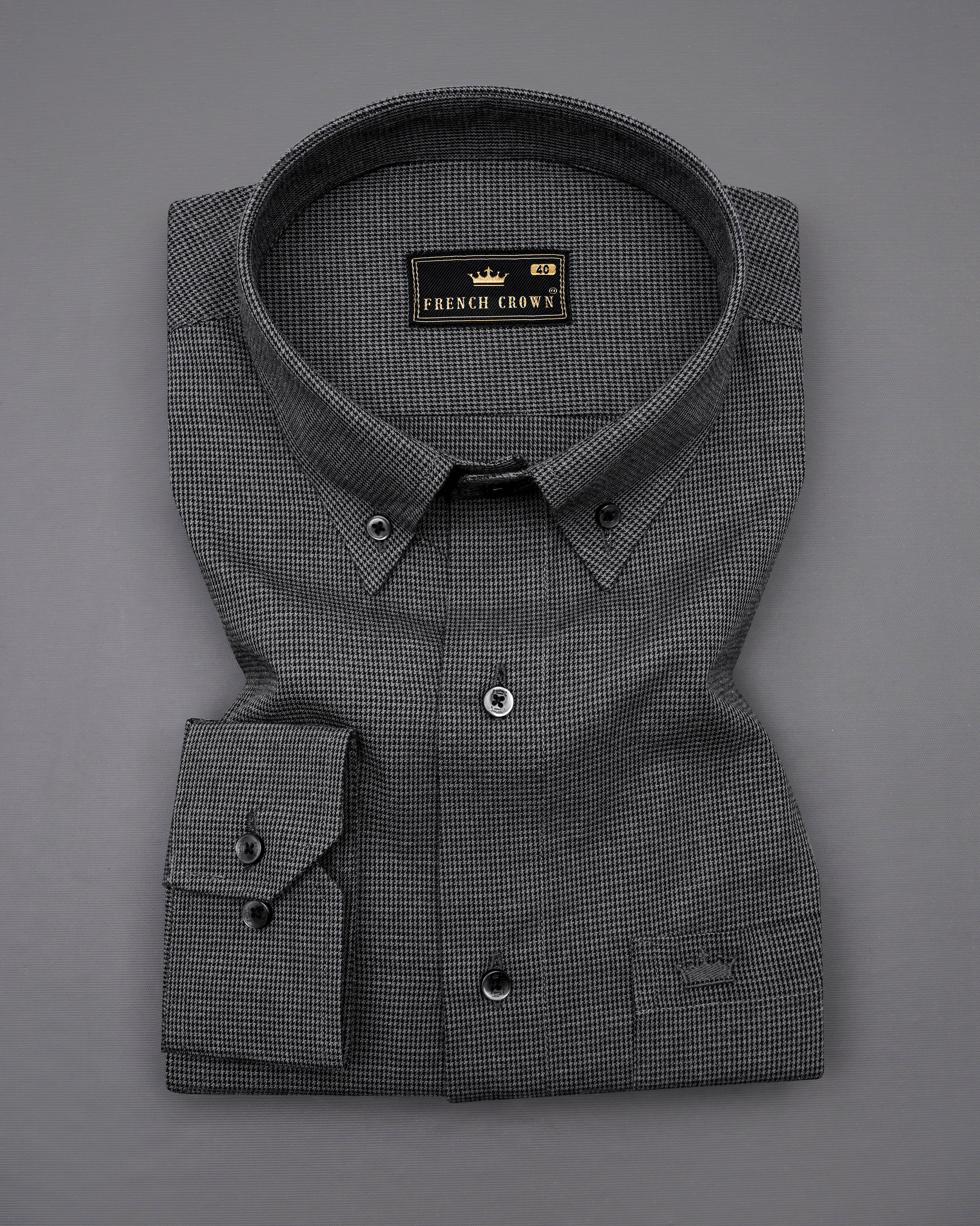 Gravel Grey Houndstooth Shirt  8563-BD-BLK-38,8563-BD-BLK-H-38,8563-BD-BLK-39,8563-BD-BLK-H-39,8563-BD-BLK-40,8563-BD-BLK-H-40,8563-BD-BLK-42,8563-BD-BLK-H-42,8563-BD-BLK-44,8563-BD-BLK-H-44,8563-BD-BLK-46,8563-BD-BLK-H-46,8563-BD-BLK-48,8563-BD-BLK-H-48,8563-BD-BLK-50,8563-BD-BLK-H-50,8563-BD-BLK-52,8563-BD-BLK-H-52