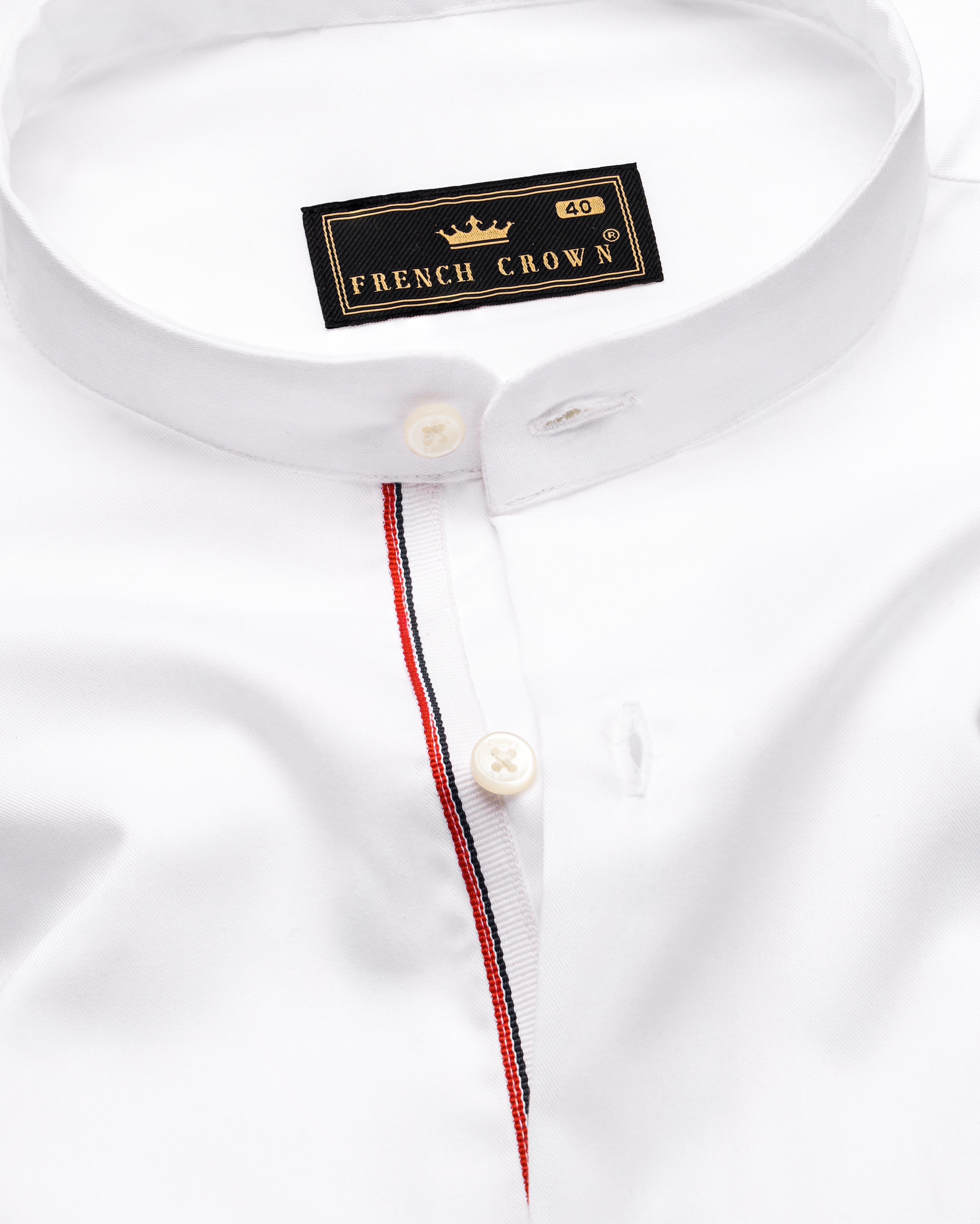 Bright White Twill Textured Giza Cotton Shirt