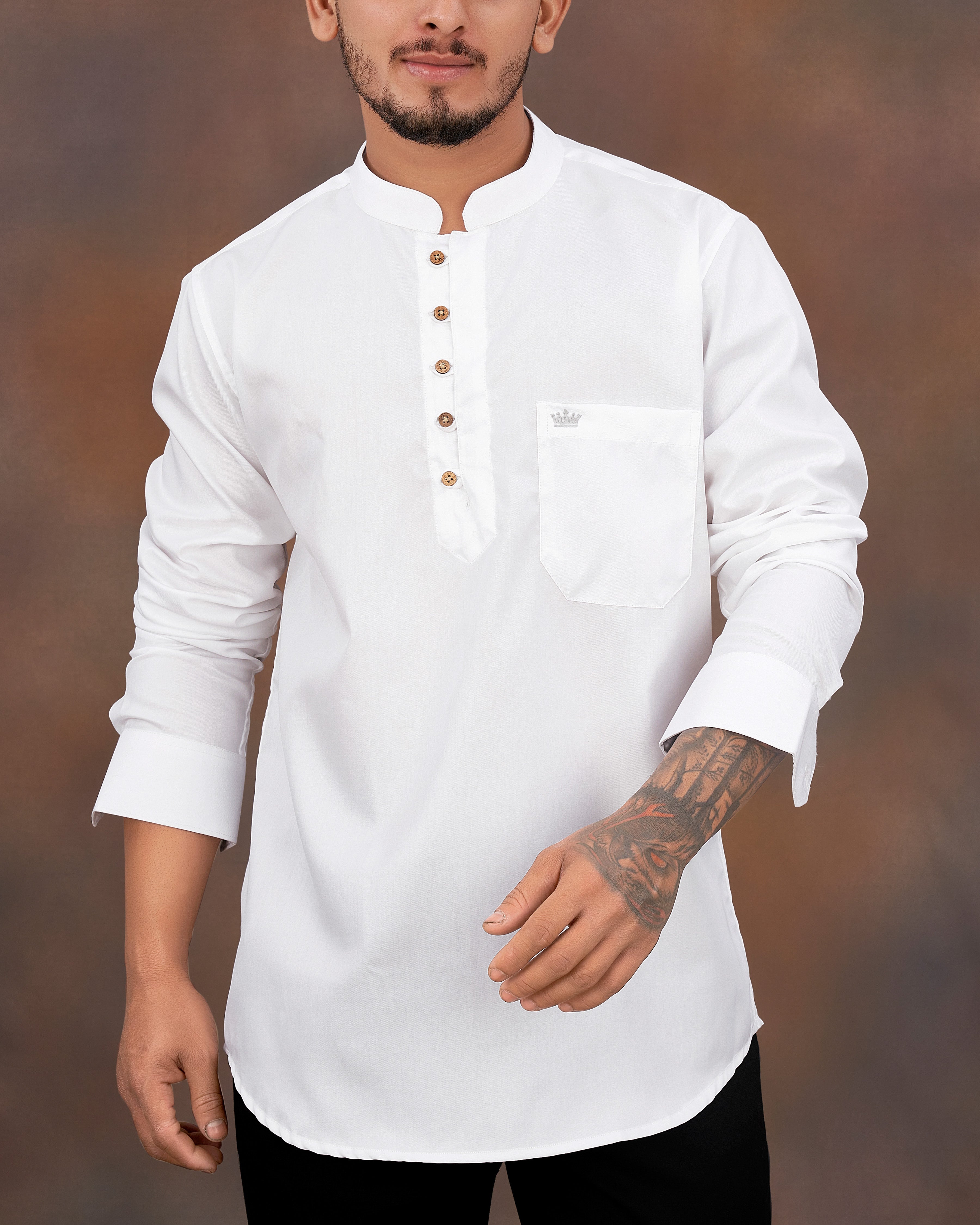 Bright White Twill Textured Giza Cotton Kurta Shirt 8574-KS-38, 8574-KS-H-38, 8574-KS-39, 8574-KS-H-39, 8574-KS-40, 8574-KS-H-40, 8574-KS-42, 8574-KS-H-42, 8574-KS-44, 8574-KS-H-44, 8574-KS-46, 8574-KS-H-46, 8574-KS-48, 8574-KS-H-48, 8574-KS-50, 8574-KS-H-50, 8574-KS-52, 8574-KS-H-52