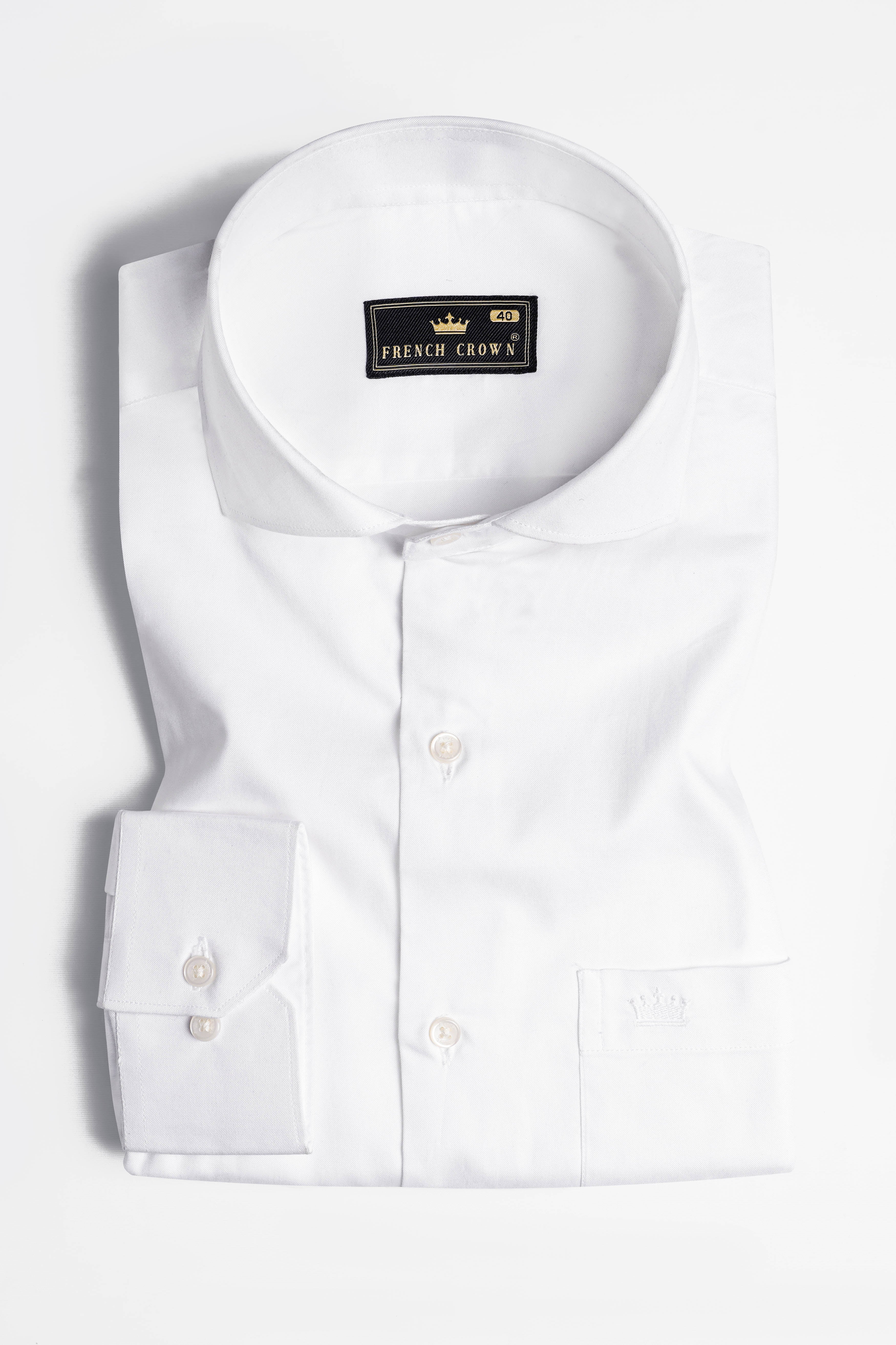 Bright White Tiger Hand Painted Royal Oxford Designer Shirt