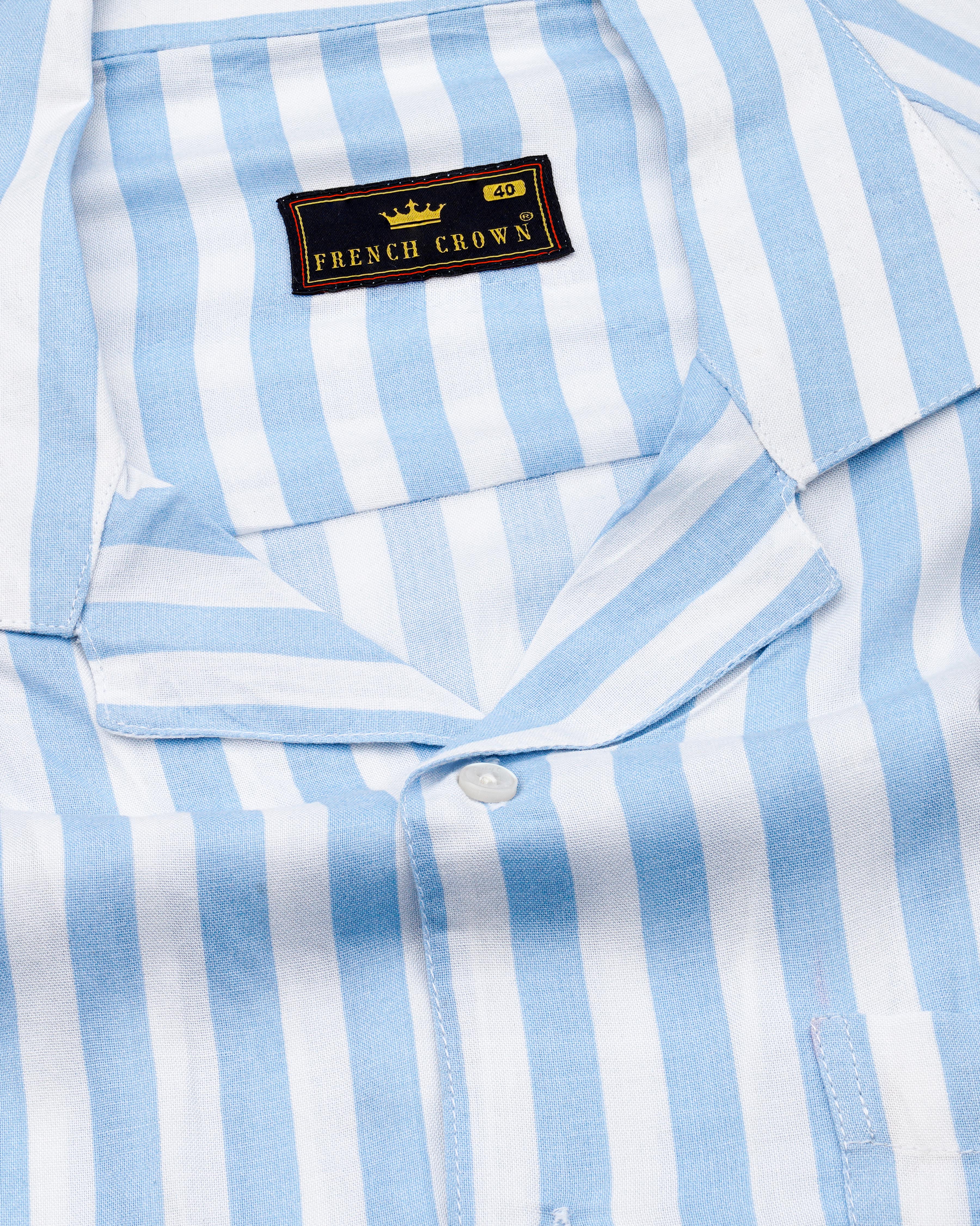 Pale Aqua Blue and White Striped Premium Tencel Shirt  8599-CC-38,8599-CC-H-38,8599-CC-39,8599-CC-H-39,8599-CC-40,8599-CC-H-40,8599-CC-42,8599-CC-H-42,8599-CC-44,8599-CC-H-44,8599-CC-46,8599-CC-H-46,8599-CC-48,8599-CC-H-48,8599-CC-50,8599-CC-H-50,8599-CC-52,8599-CC-H-52