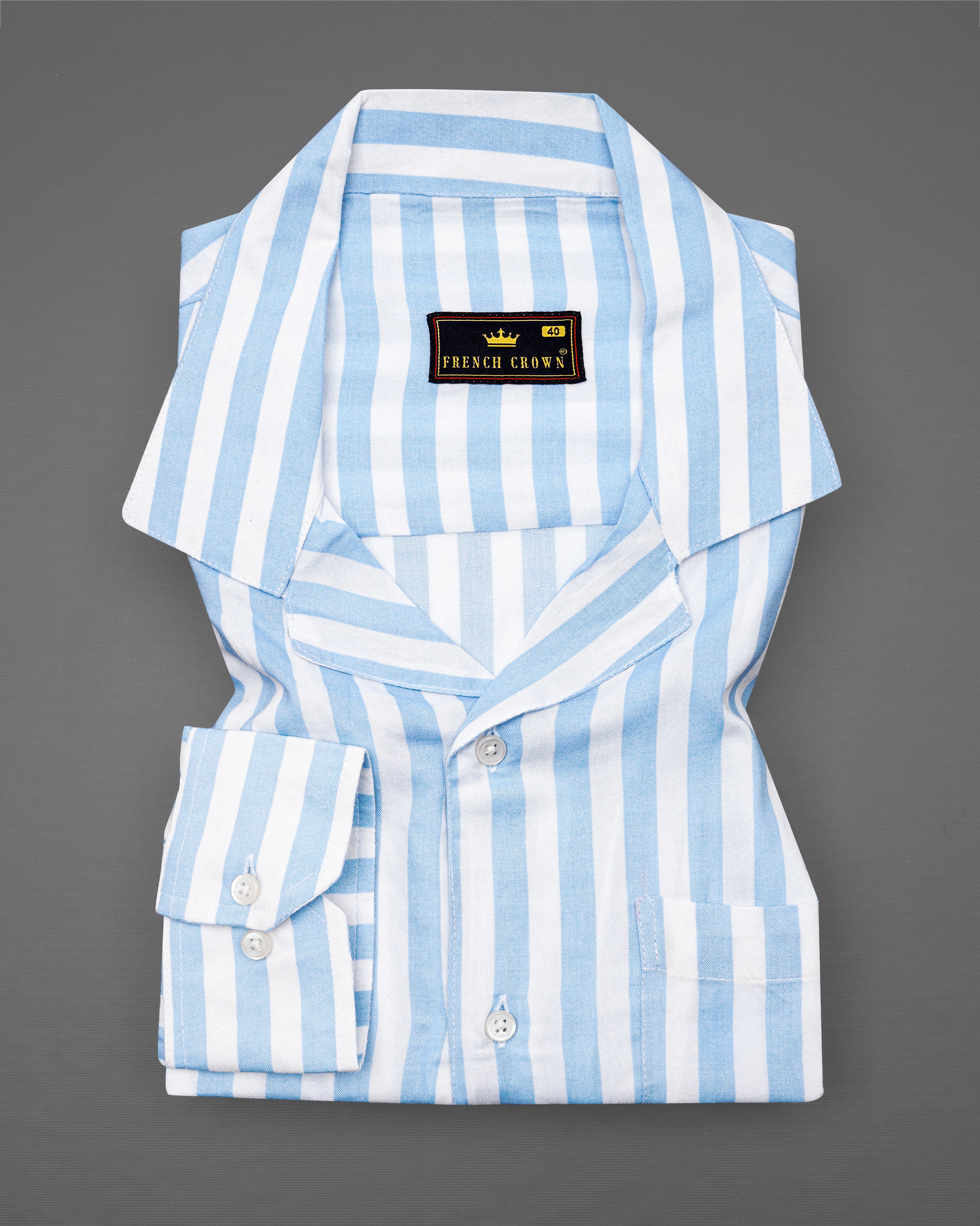 Pale Aqua Blue and White Striped Premium Tencel Shirt  8599-CC-38,8599-CC-H-38,8599-CC-39,8599-CC-H-39,8599-CC-40,8599-CC-H-40,8599-CC-42,8599-CC-H-42,8599-CC-44,8599-CC-H-44,8599-CC-46,8599-CC-H-46,8599-CC-48,8599-CC-H-48,8599-CC-50,8599-CC-H-50,8599-CC-52,8599-CC-H-52