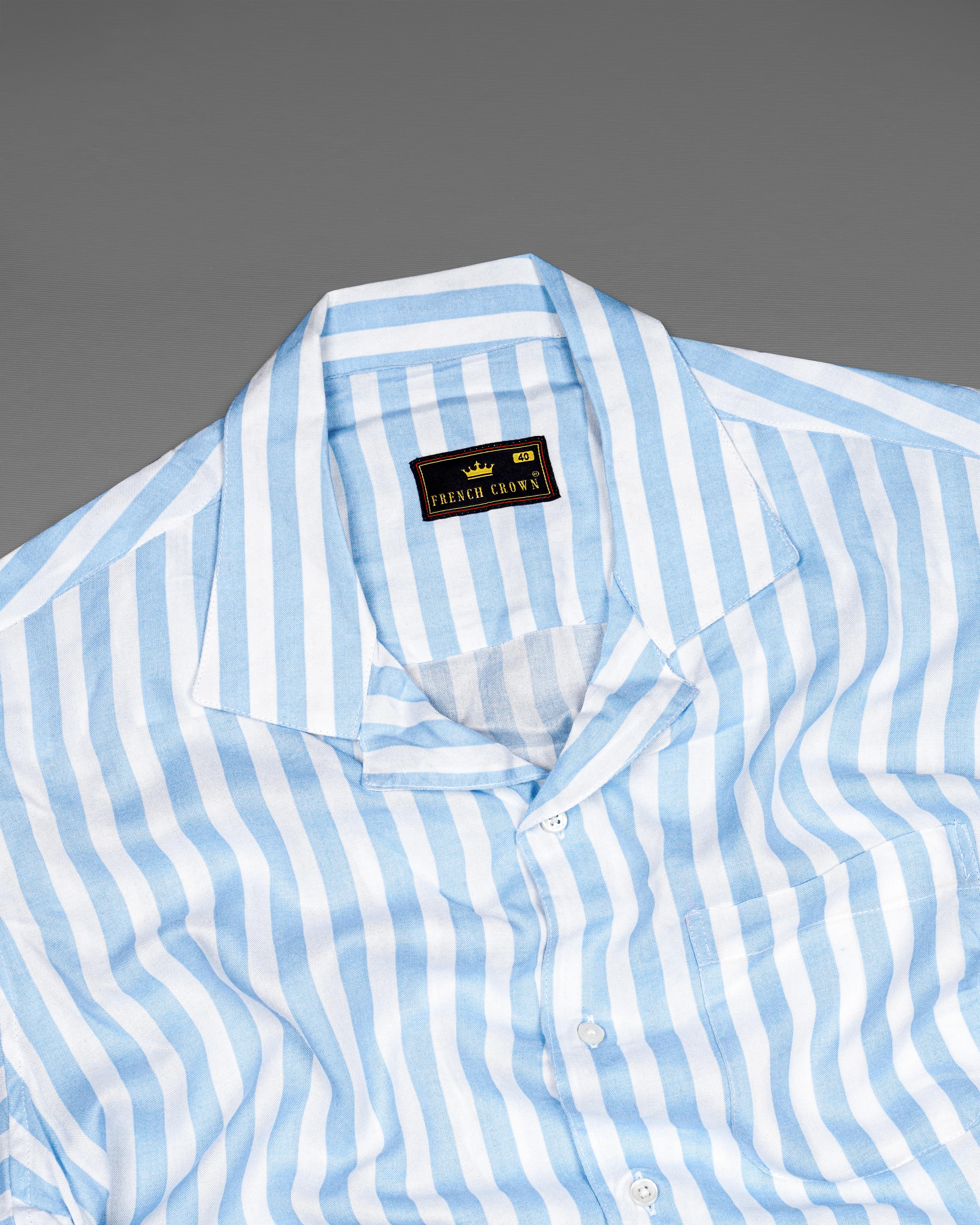 Pale Aqua Blue and White Striped Premium Tencel Shirt  8599-CC-38,8599-CC-H-38,8599-CC-39,8599-CC-H-39,8599-CC-40,8599-CC-H-40,8599-CC-42,8599-CC-H-42,8599-CC-44,8599-CC-H-44,8599-CC-46,8599-CC-H-46,8599-CC-48,8599-CC-H-48,8599-CC-50,8599-CC-H-50,8599-CC-52,8599-CC-H-52