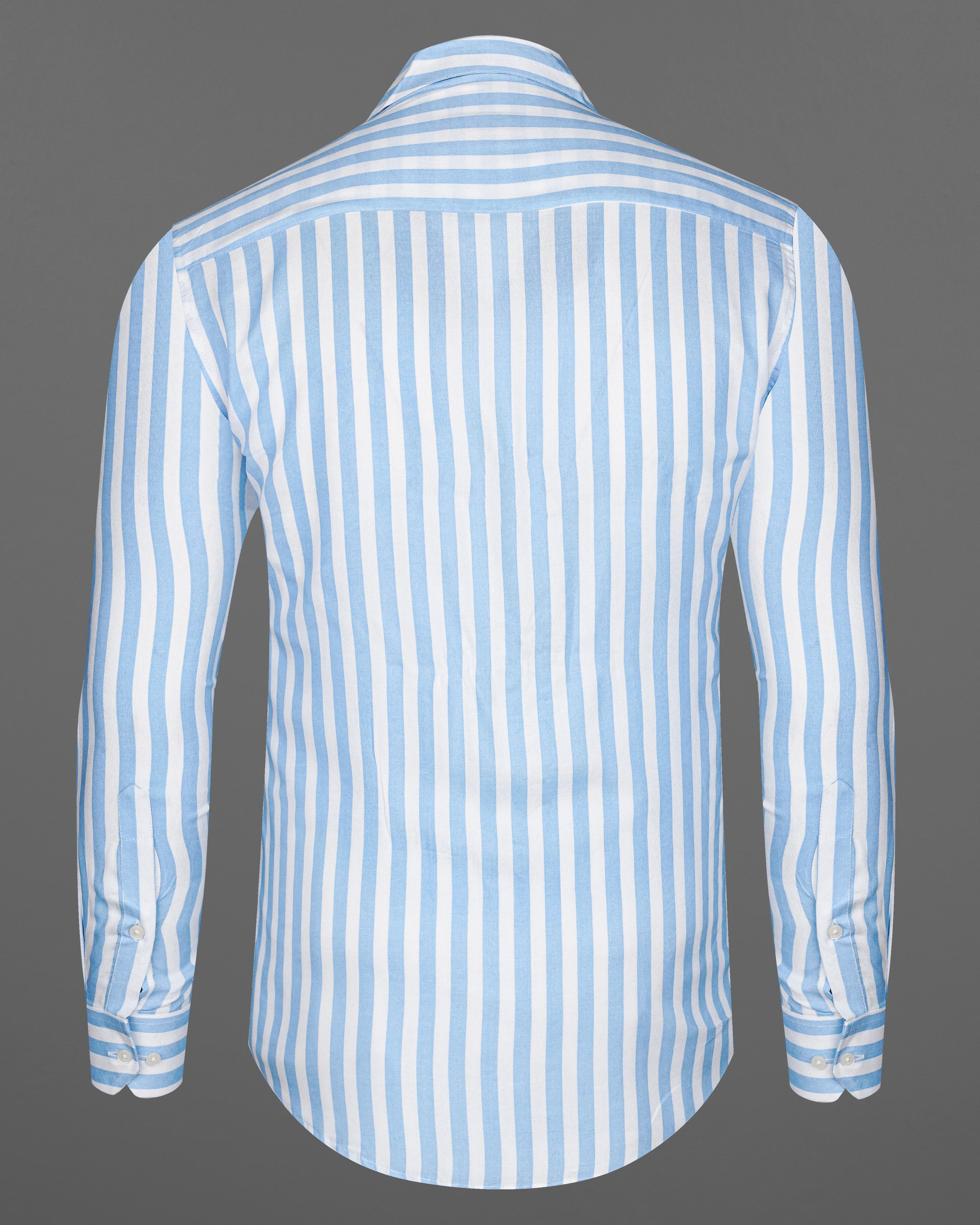 Pale Aqua Blue and White Striped Premium Tencel Shirt  8599-CC-38,8599-CC-H-38,8599-CC-39,8599-CC-H-39,8599-CC-40,8599-CC-H-40,8599-CC-42,8599-CC-H-42,8599-CC-44,8599-CC-H-44,8599-CC-46,8599-CC-H-46,8599-CC-48,8599-CC-H-48,8599-CC-50,8599-CC-H-50,8599-CC-52,8599-CC-H-52