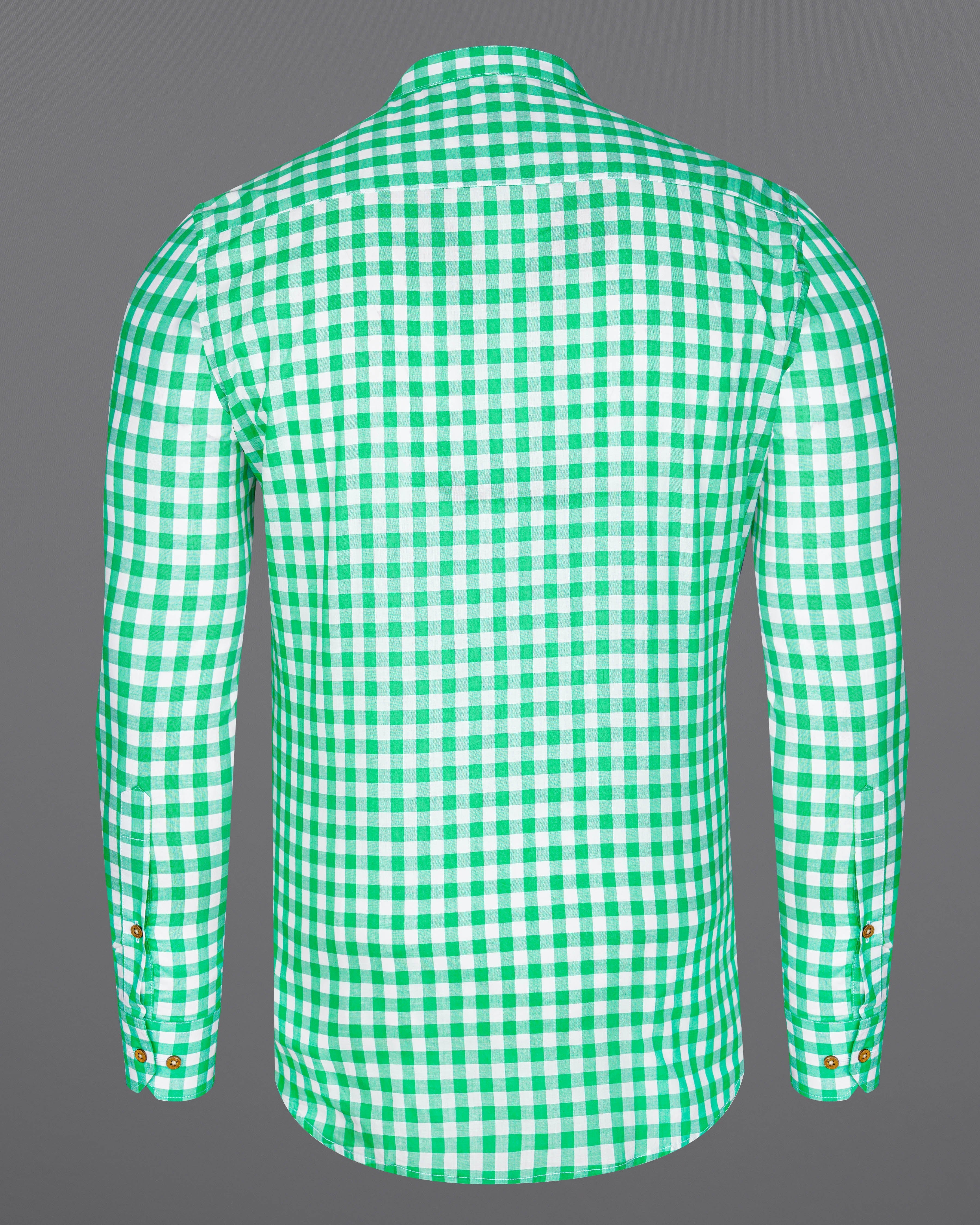 Bright White with Malachite Green Gingham Premium Cotton Kurta Shirt  8608-KS-38,8608-KS-H-38,8608-KS-39,8608-KS-H-39,8608-KS-40,8608-KS-H-40,8608-KS-42,8608-KS-H-42,8608-KS-44,8608-KS-H-44,8608-KS-46,8608-KS-H-46,8608-KS-48,8608-KS-H-48,8608-KS-50,8608-KS-H-50,8608-KS-52,8608-KS-H-52