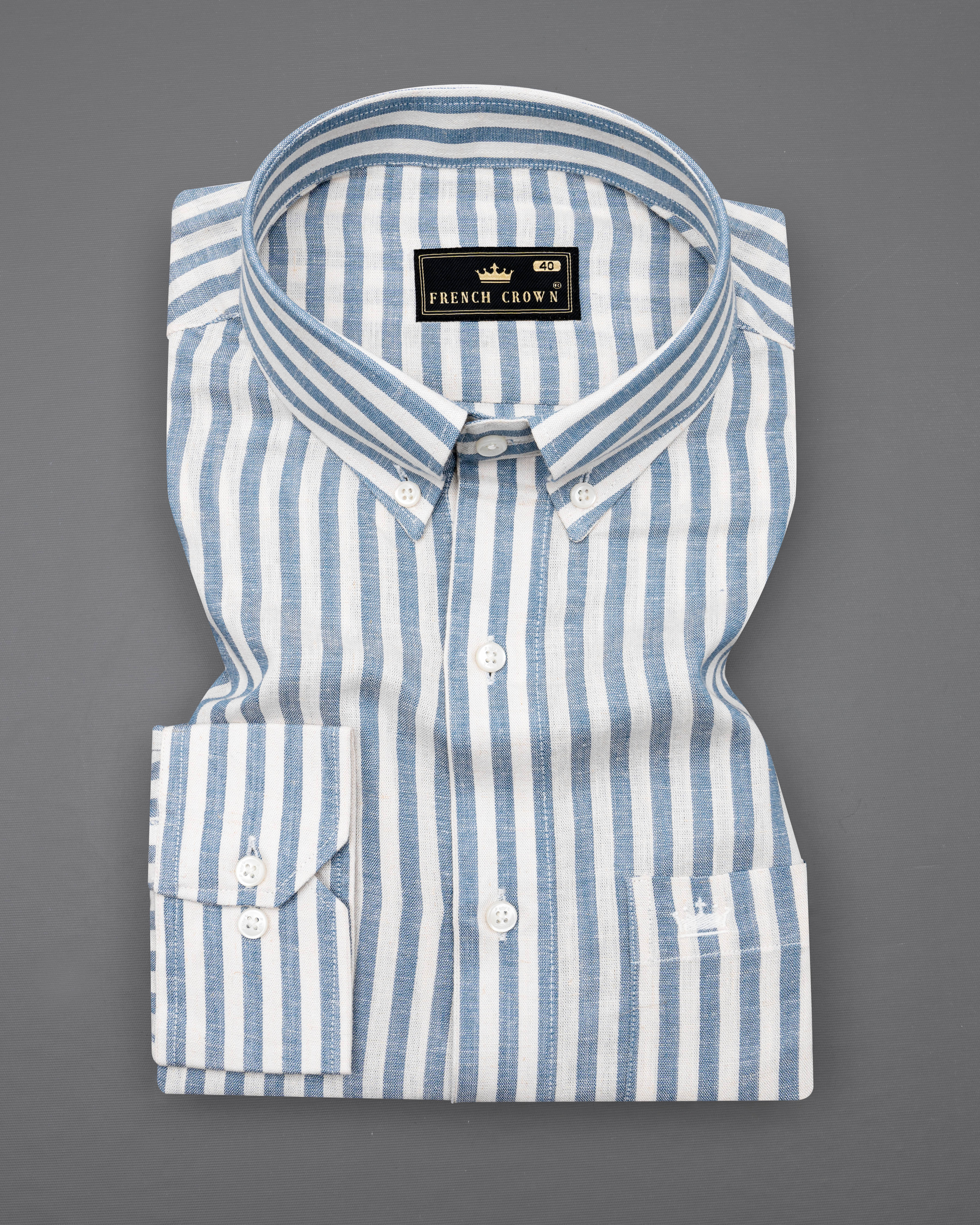 Bright White with Lynch Blue Striped Premium Tencel Shirt  8627-BD-38,8627-BD-H-38,8627-BD-39,8627-BD-H-39,8627-BD-40,8627-BD-H-40,8627-BD-42,8627-BD-H-42,8627-BD-44,8627-BD-H-44,8627-BD-46,8627-BD-H-46,8627-BD-48,8627-BD-H-48,8627-BD-50,8627-BD-H-50,8627-BD-52,8627-BD-H-52