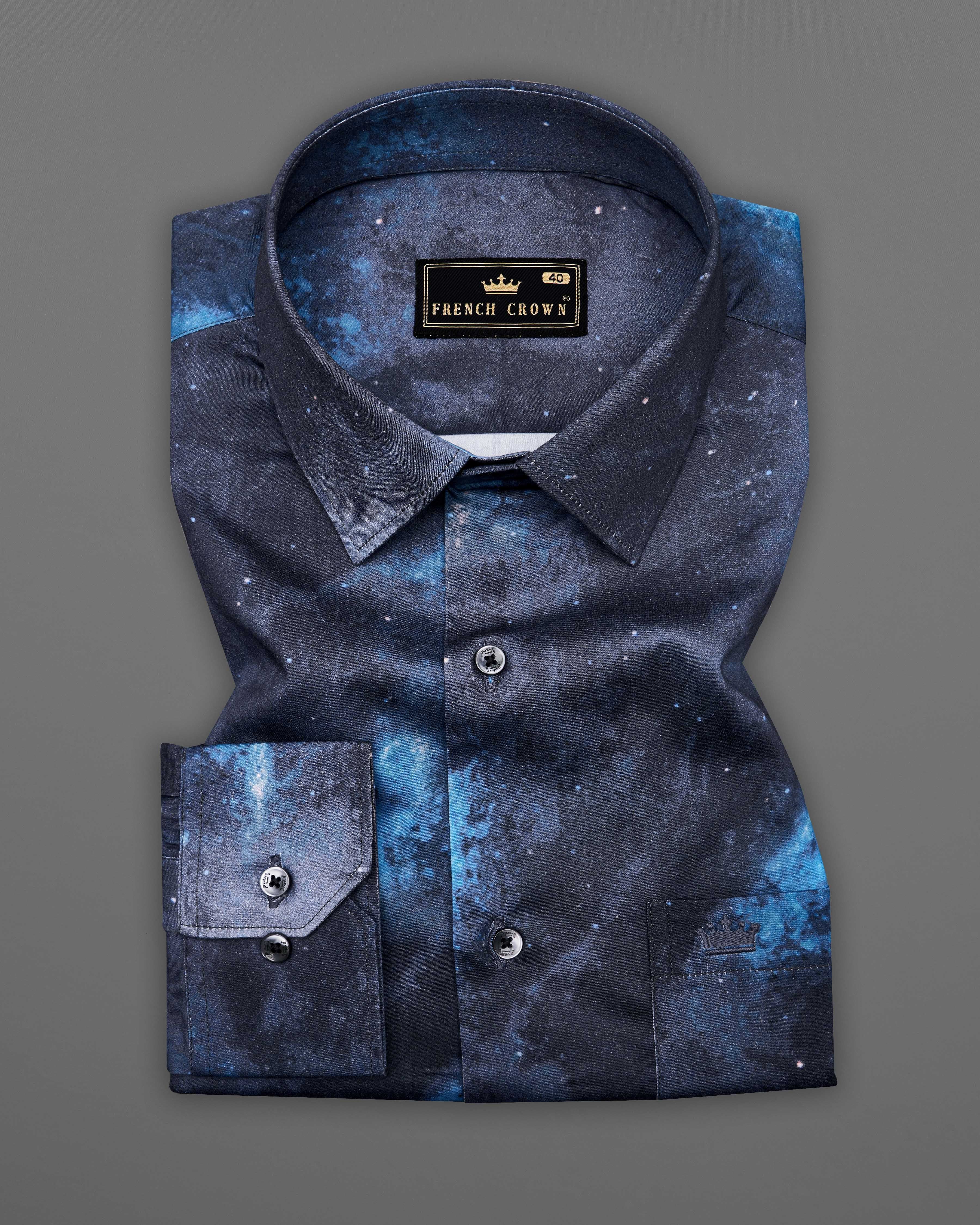 Thunder Navy Blue with Glacier Blue Marble Printed Super Soft Premium Cotton Shirt  8642-BLK-38,8642-BLK-H-38,8642-BLK-39,8642-BLK-H-39,8642-BLK-40,8642-BLK-H-40,8642-BLK-42,8642-BLK-H-42,8642-BLK-44,8642-BLK-H-44,8642-BLK-46,8642-BLK-H-46,8642-BLK-48,8642-BLK-H-48,8642-BLK-50,8642-BLK-H-50,8642-BLK-52,8642-BLK-H-52