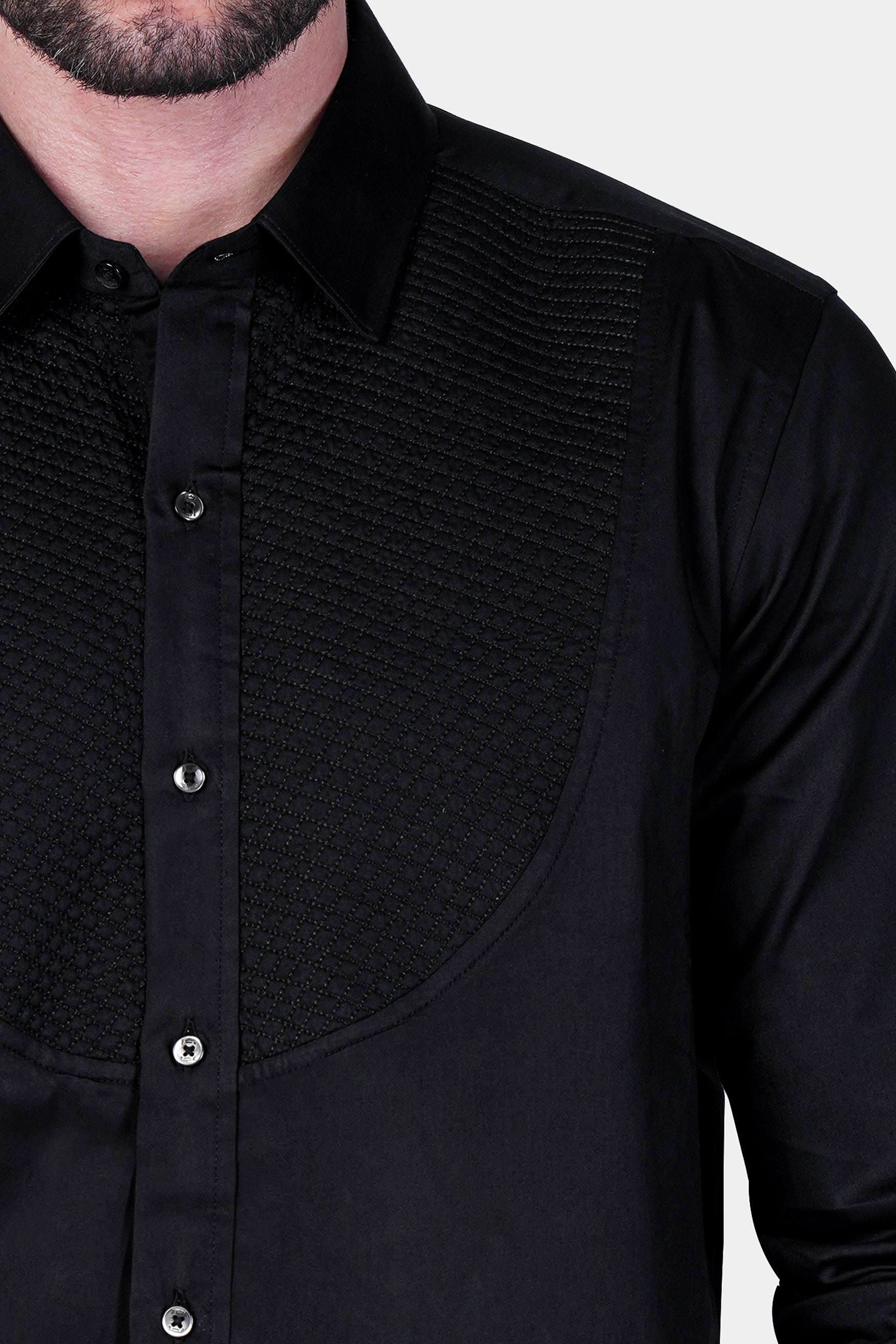 Jade Black Super Soft Premium Cotton Embroidered Designer Shirt