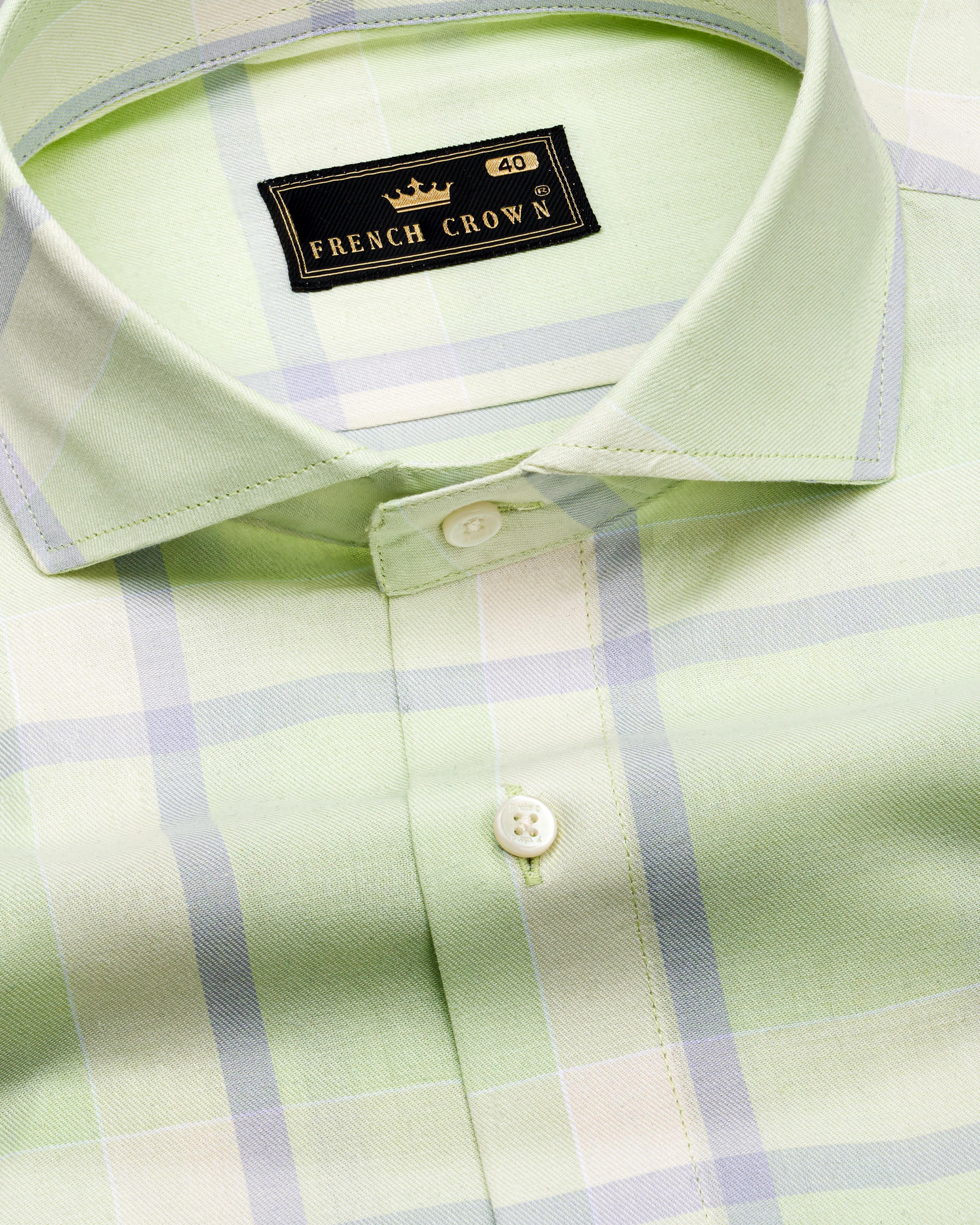 Beryl Green Twill Windowpane Premium Cotton Shirt  8658-CA-38,8658-CA-H-38,8658-CA-39,8658-CA-H-39,8658-CA-40,8658-CA-H-40,8658-CA-42,8658-CA-H-42,8658-CA-44,8658-CA-H-44,8658-CA-46,8658-CA-H-46,8658-CA-48,8658-CA-H-48,8658-CA-50,8658-CA-H-50,8658-CA-52,8658-CA-H-52