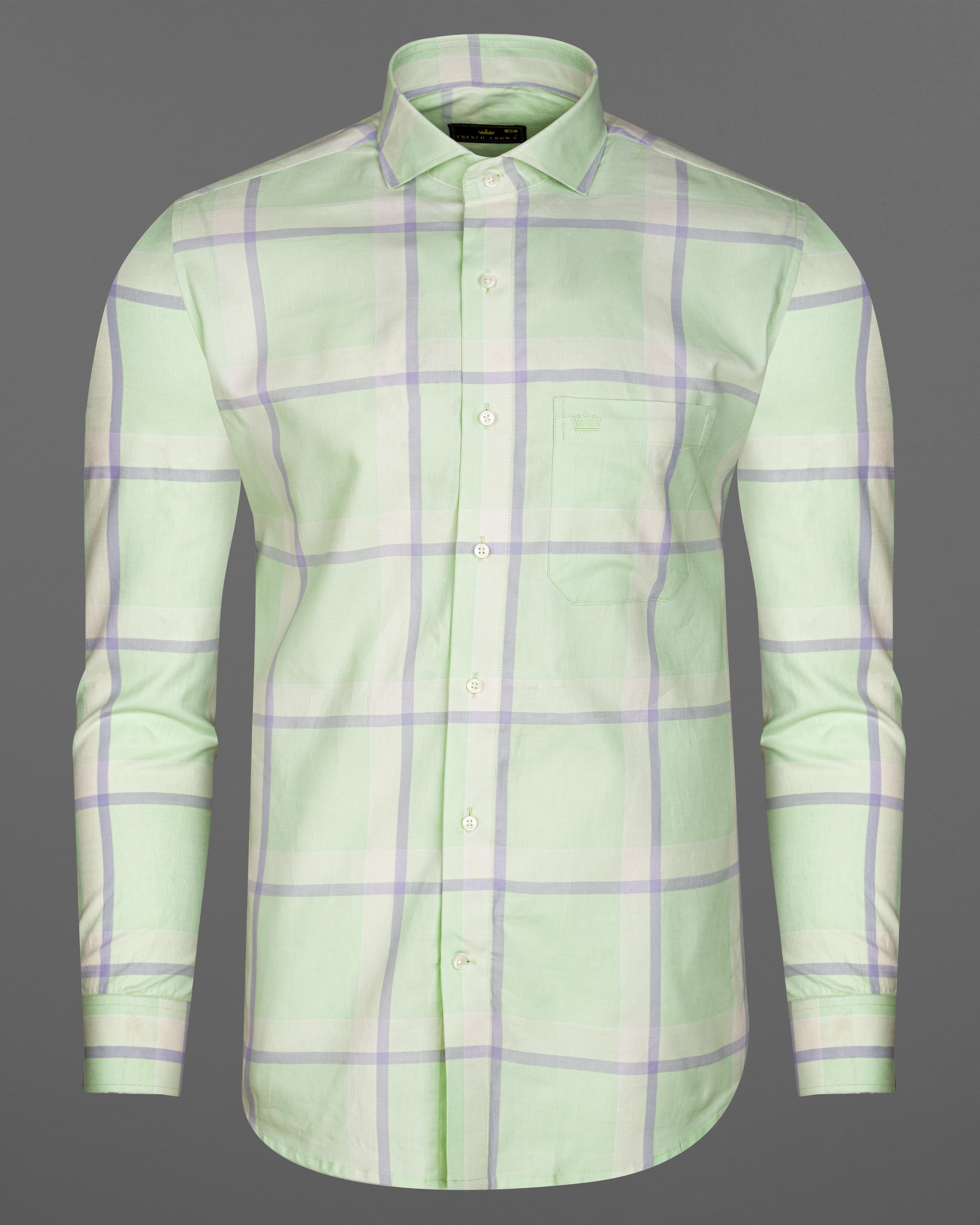 Beryl Green Twill Windowpane Premium Cotton Shirt  8658-CA-38,8658-CA-H-38,8658-CA-39,8658-CA-H-39,8658-CA-40,8658-CA-H-40,8658-CA-42,8658-CA-H-42,8658-CA-44,8658-CA-H-44,8658-CA-46,8658-CA-H-46,8658-CA-48,8658-CA-H-48,8658-CA-50,8658-CA-H-50,8658-CA-52,8658-CA-H-52