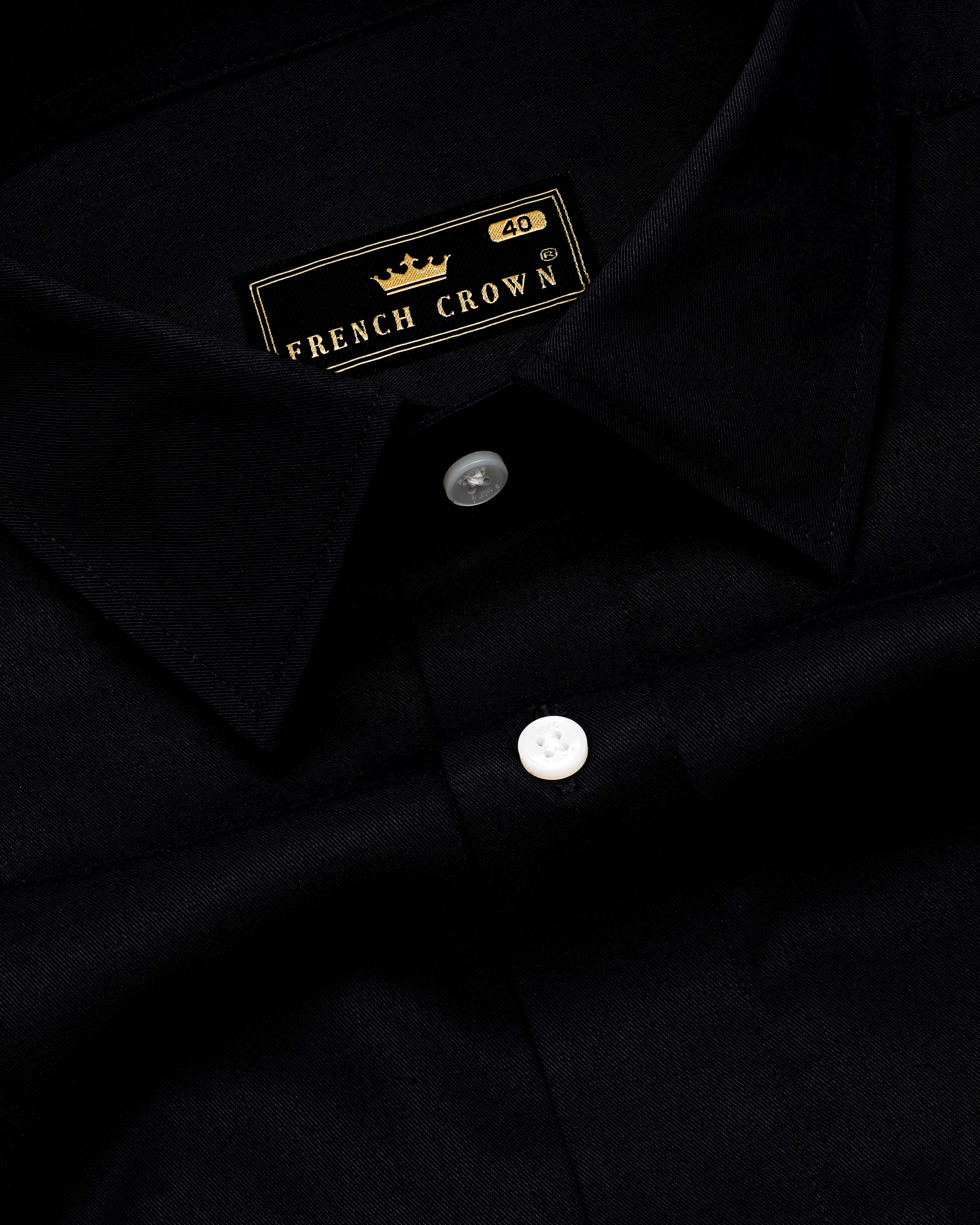 Jade Black Twill Premium Cotton Shirt  8663-38,8663-H-38,8663-39,8663-H-39,8663-40,8663-H-40,8663-42,8663-H-42,8663-44,8663-H-44,8663-46,8663-H-46,8663-48,8663-H-48,8663-50,8663-H-50,8663-52,8663-H-52