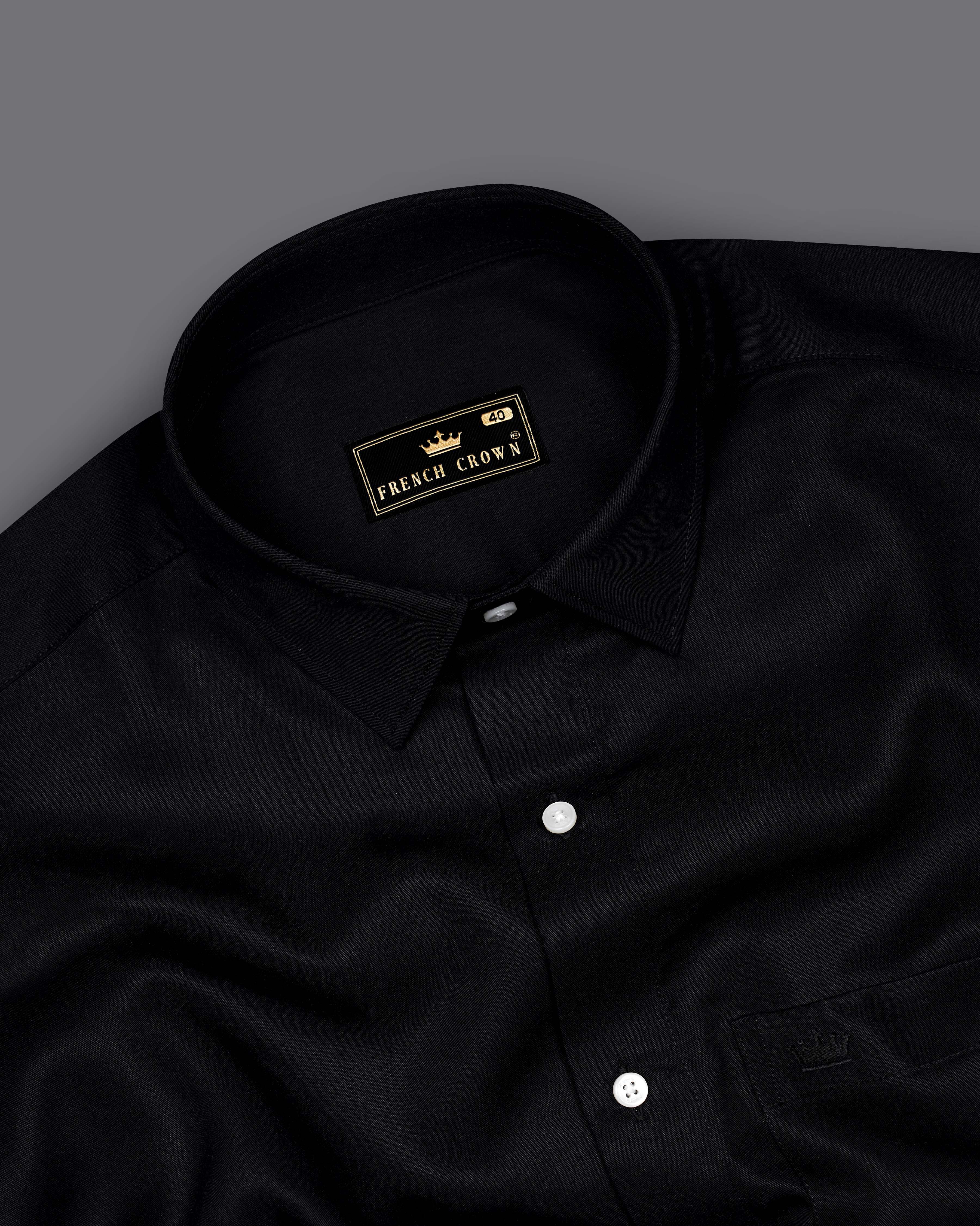 Jade Black Twill Premium Cotton Shirt  8663-38,8663-H-38,8663-39,8663-H-39,8663-40,8663-H-40,8663-42,8663-H-42,8663-44,8663-H-44,8663-46,8663-H-46,8663-48,8663-H-48,8663-50,8663-H-50,8663-52,8663-H-52