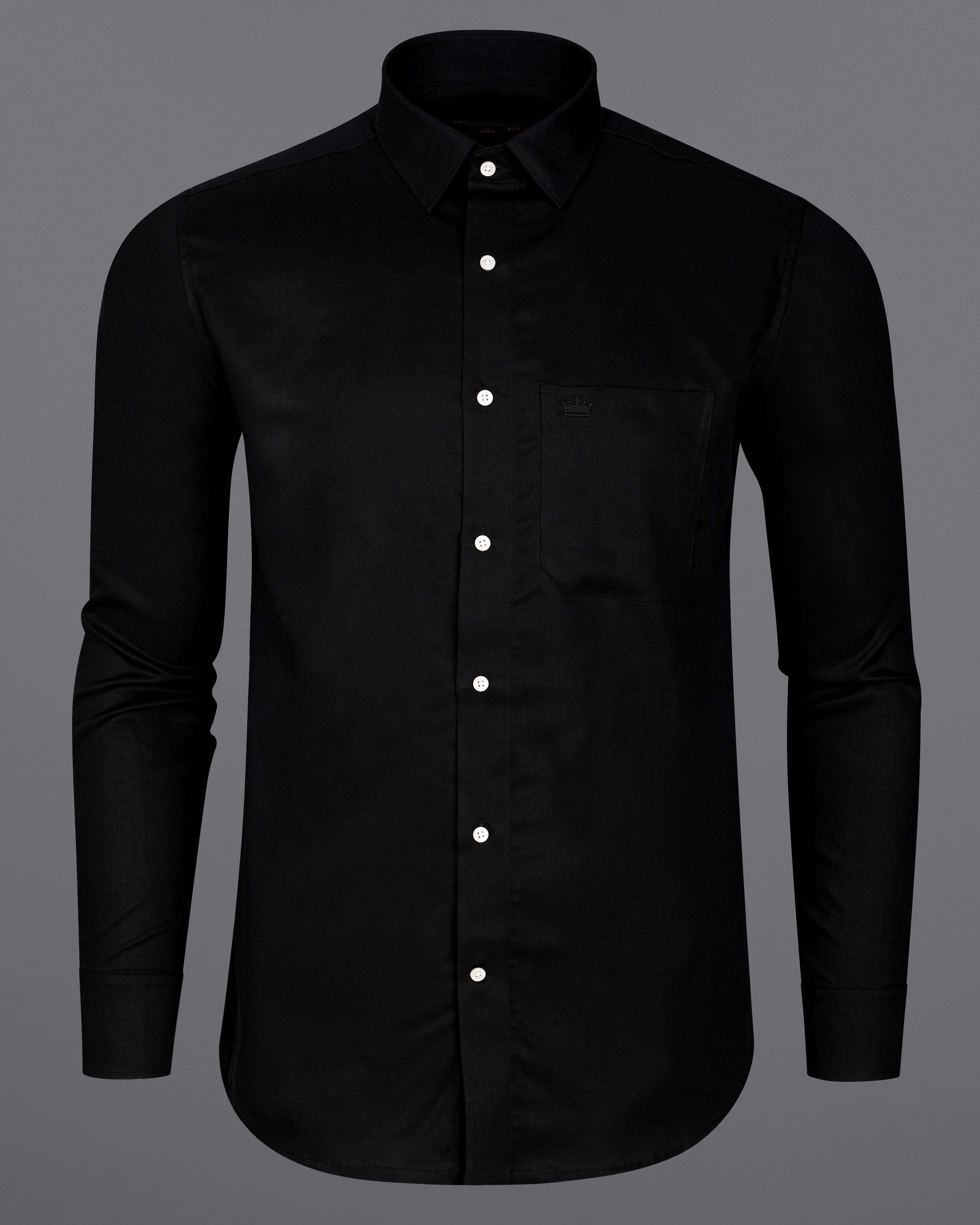 Jade Black Twill Premium Cotton Shirt  8663-38,8663-H-38,8663-39,8663-H-39,8663-40,8663-H-40,8663-42,8663-H-42,8663-44,8663-H-44,8663-46,8663-H-46,8663-48,8663-H-48,8663-50,8663-H-50,8663-52,8663-H-52