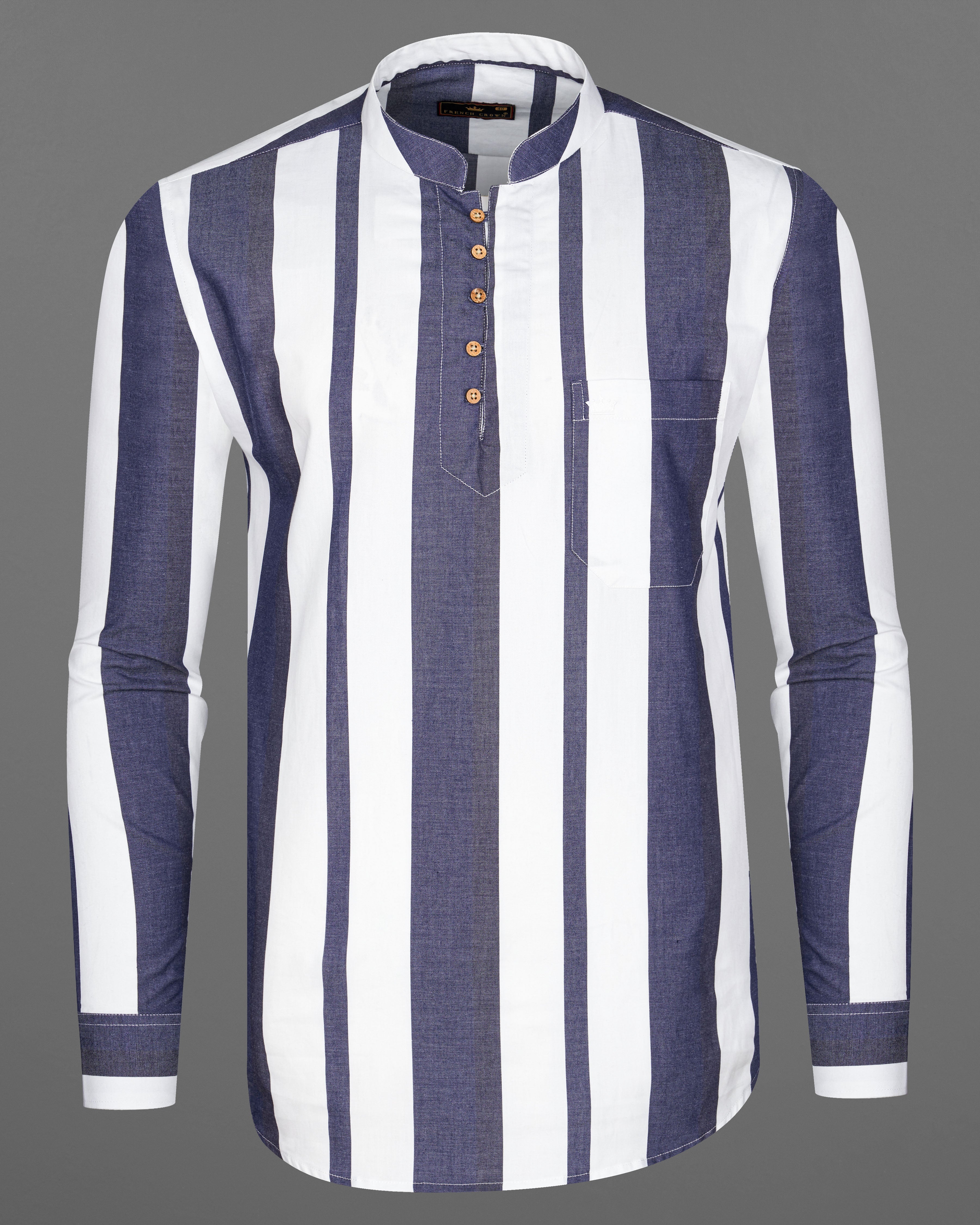 Bright White with Vampire Blue Striped Royal Oxford Kurta Shirt  8705-KS-38,8705-KS-H-38,8705-KS-39,8705-KS-H-39,8705-KS-40,8705-KS-H-40,8705-KS-42,8705-KS-H-42,8705-KS-44,8705-KS-H-44,8705-KS-46,8705-KS-H-46,8705-KS-48,8705-KS-H-48,8705-KS-50,8705-KS-H-50,8705-KS-52,8705-KS-H-52