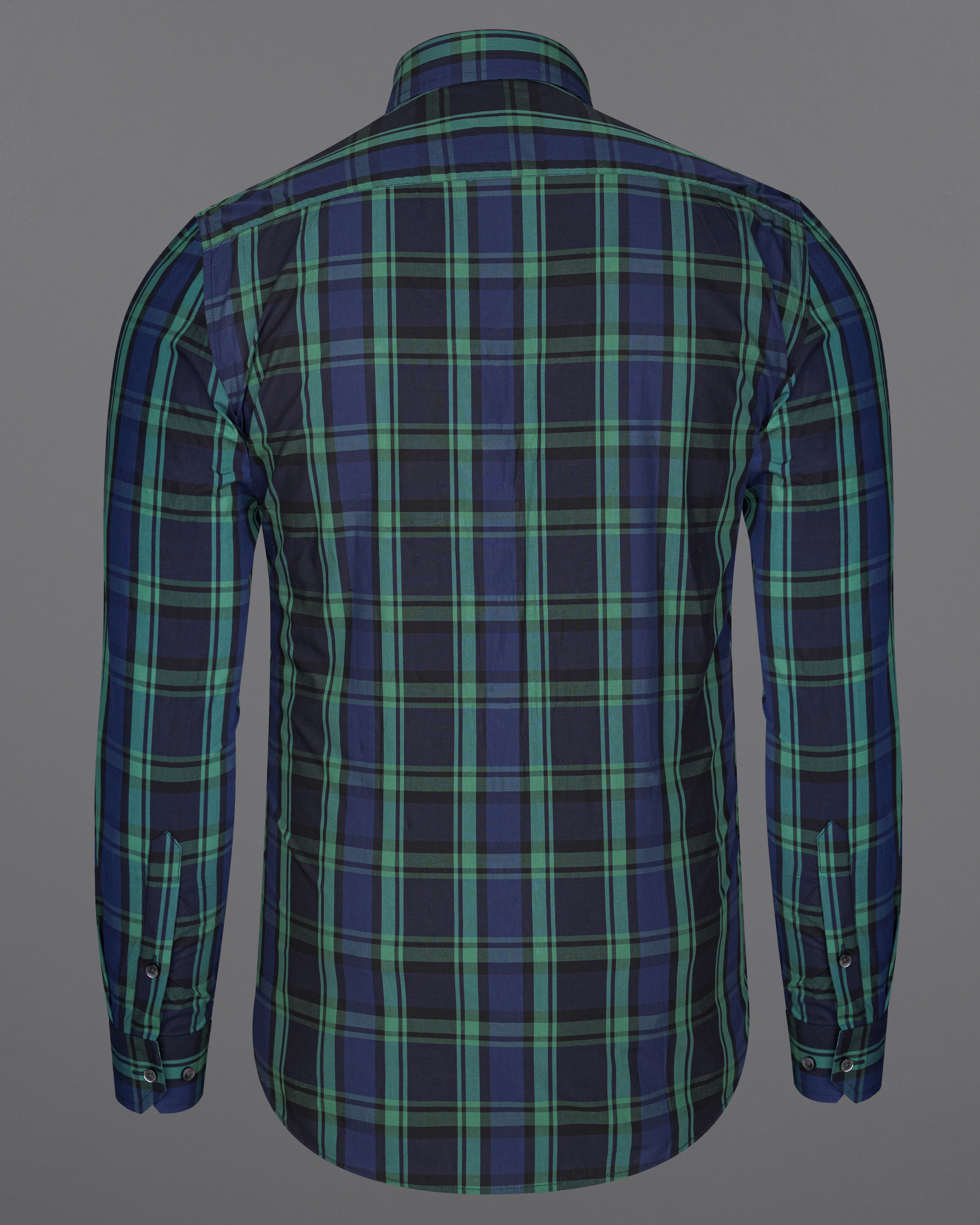 Tuna Navy Blue with Cactus Green Plaid Premium Cotton Shirt 8714-BLK-38, 8714-BLK-H-38, 8714-BLK-39, 8714-BLK-H-39, 8714-BLK-40, 8714-BLK-H-40, 8714-BLK-42, 8714-BLK-H-42, 8714-BLK-44, 8714-BLK-H-44, 8714-BLK-46, 8714-BLK-H-46, 8714-BLK-48, 8714-BLK-H-48, 8714-BLK-50, 8714-BLK-H-50, 8714-BLK-52, 8714-BLK-H-52