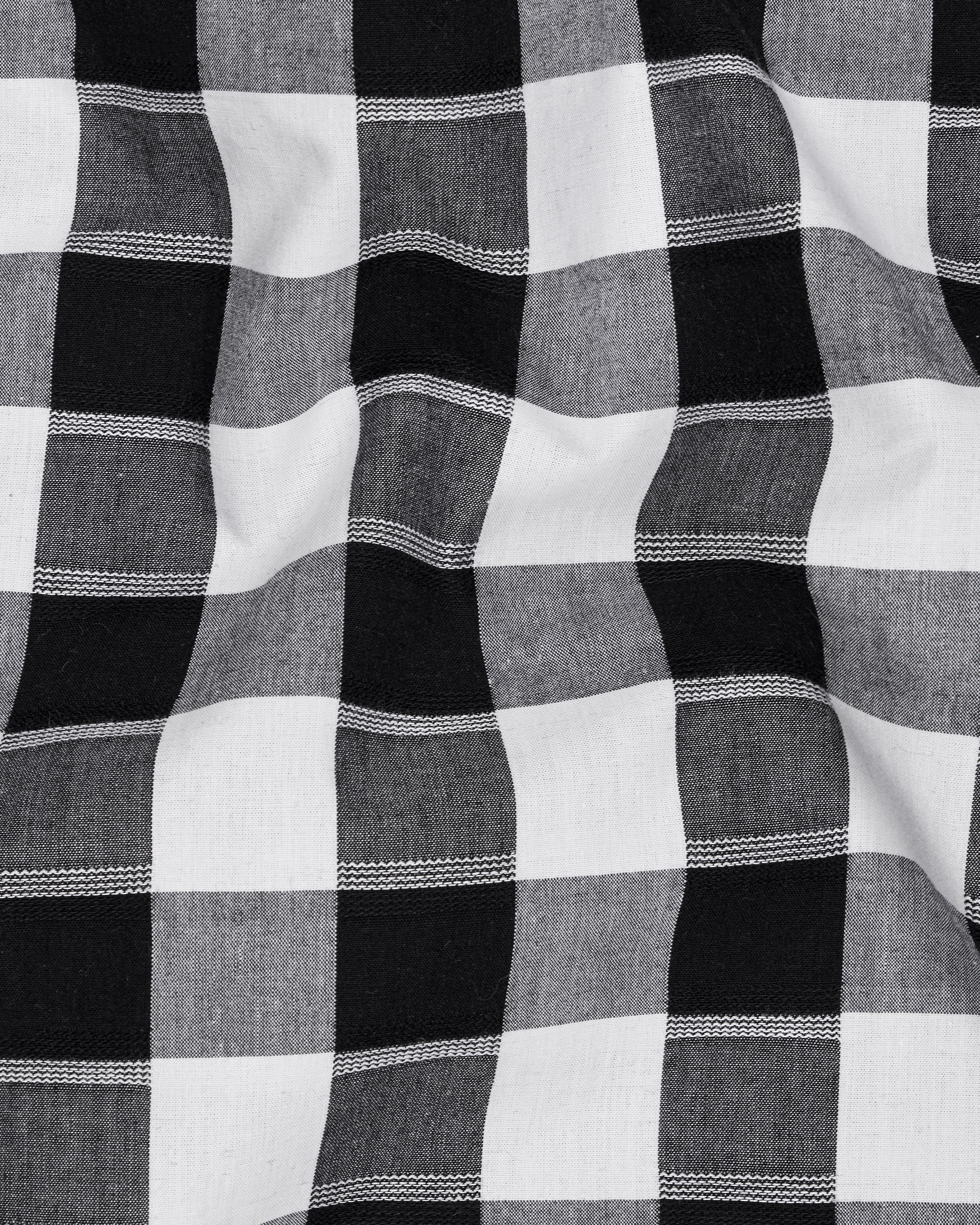 Jade Black and White Twill Checkered Premium Cotton Shirt  8719-38,8719-H-38,8719-39,8719-H-39,8719-40,8719-H-40,8719-42,8719-H-42,8719-44,8719-H-44,8719-46,8719-H-46,8719-48,8719-H-48,8719-50,8719-H-50,8719-52,8719-H-52