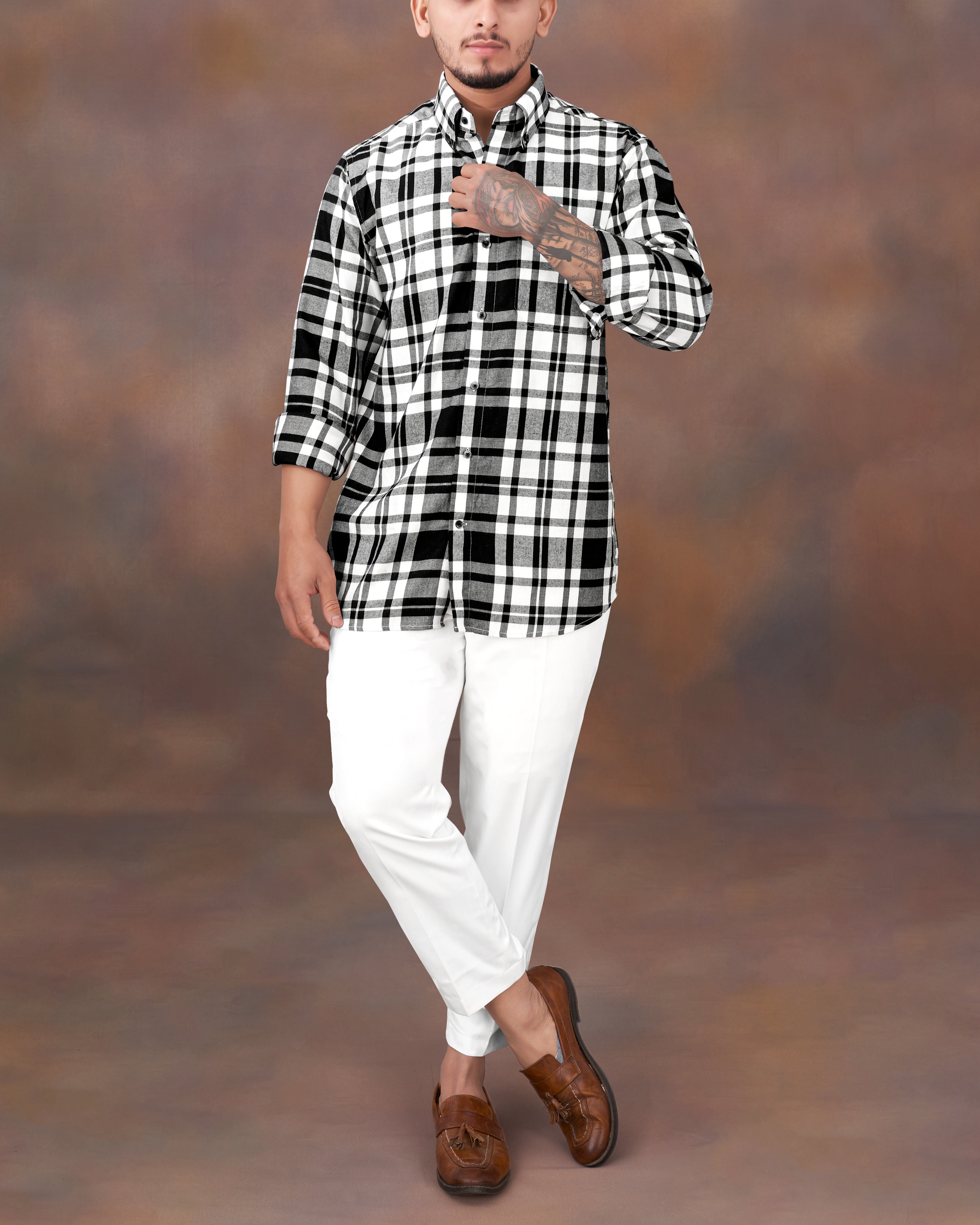 Jade Black and White Twill Plaid Premium Cotton Shirt 8744-BD-BLK-38, 8744-BD-BLK-H-38, 8744-BD-BLK-39, 8744-BD-BLK-H-39, 8744-BD-BLK-40, 8744-BD-BLK-H-40, 8744-BD-BLK-42, 8744-BD-BLK-H-42, 8744-BD-BLK-44, 8744-BD-BLK-H-44, 8744-BD-BLK-46, 8744-BD-BLK-H-46, 8744-BD-BLK-48, 8744-BD-BLK-H-48, 8744-BD-BLK-50, 8744-BD-BLK-H-50, 8744-BD-BLK-52, 8744-BD-BLK-H-52