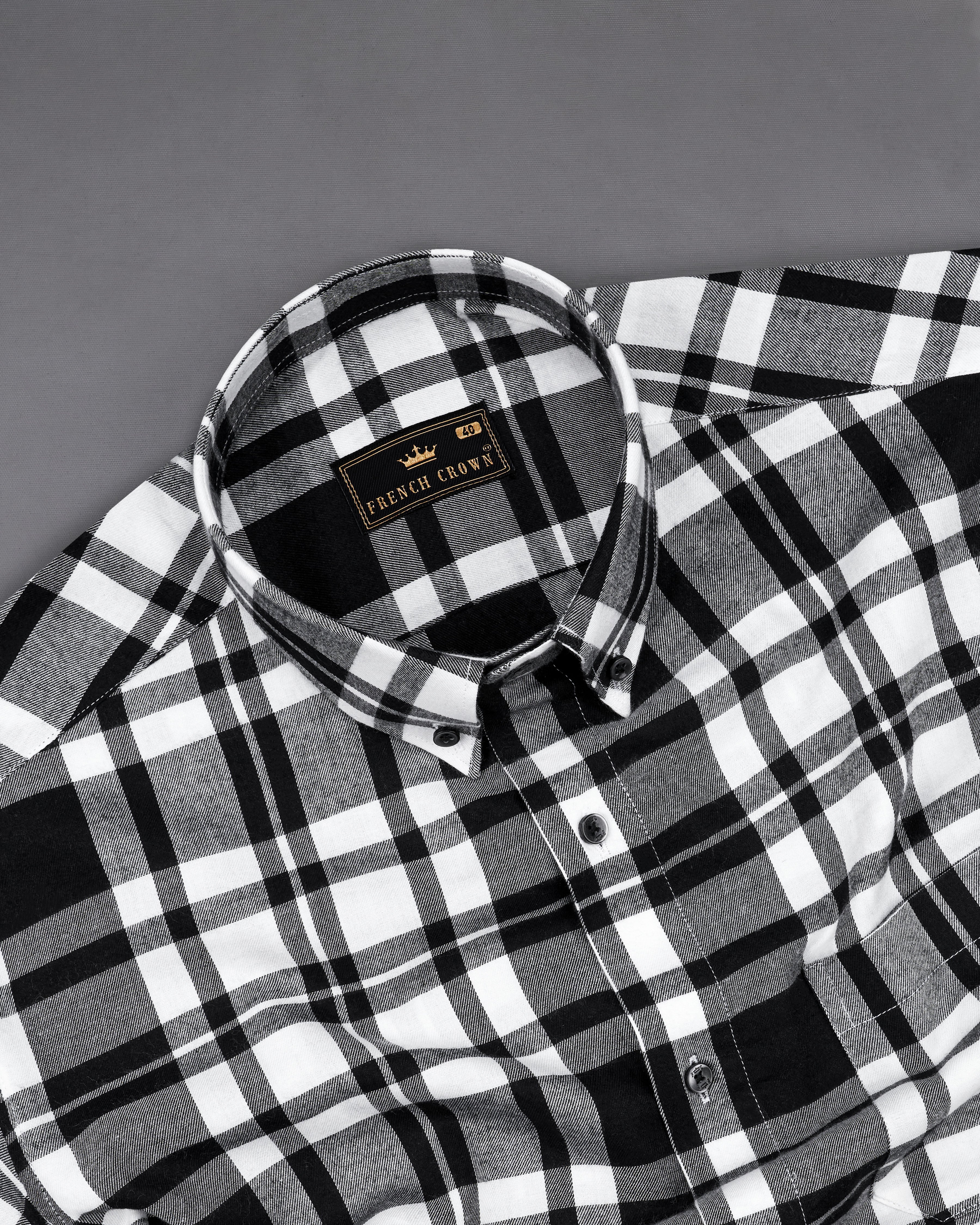 Jade Black and White Twill Plaid Premium Cotton Shirt 8744-BD-BLK-38, 8744-BD-BLK-H-38, 8744-BD-BLK-39, 8744-BD-BLK-H-39, 8744-BD-BLK-40, 8744-BD-BLK-H-40, 8744-BD-BLK-42, 8744-BD-BLK-H-42, 8744-BD-BLK-44, 8744-BD-BLK-H-44, 8744-BD-BLK-46, 8744-BD-BLK-H-46, 8744-BD-BLK-48, 8744-BD-BLK-H-48, 8744-BD-BLK-50, 8744-BD-BLK-H-50, 8744-BD-BLK-52, 8744-BD-BLK-H-52