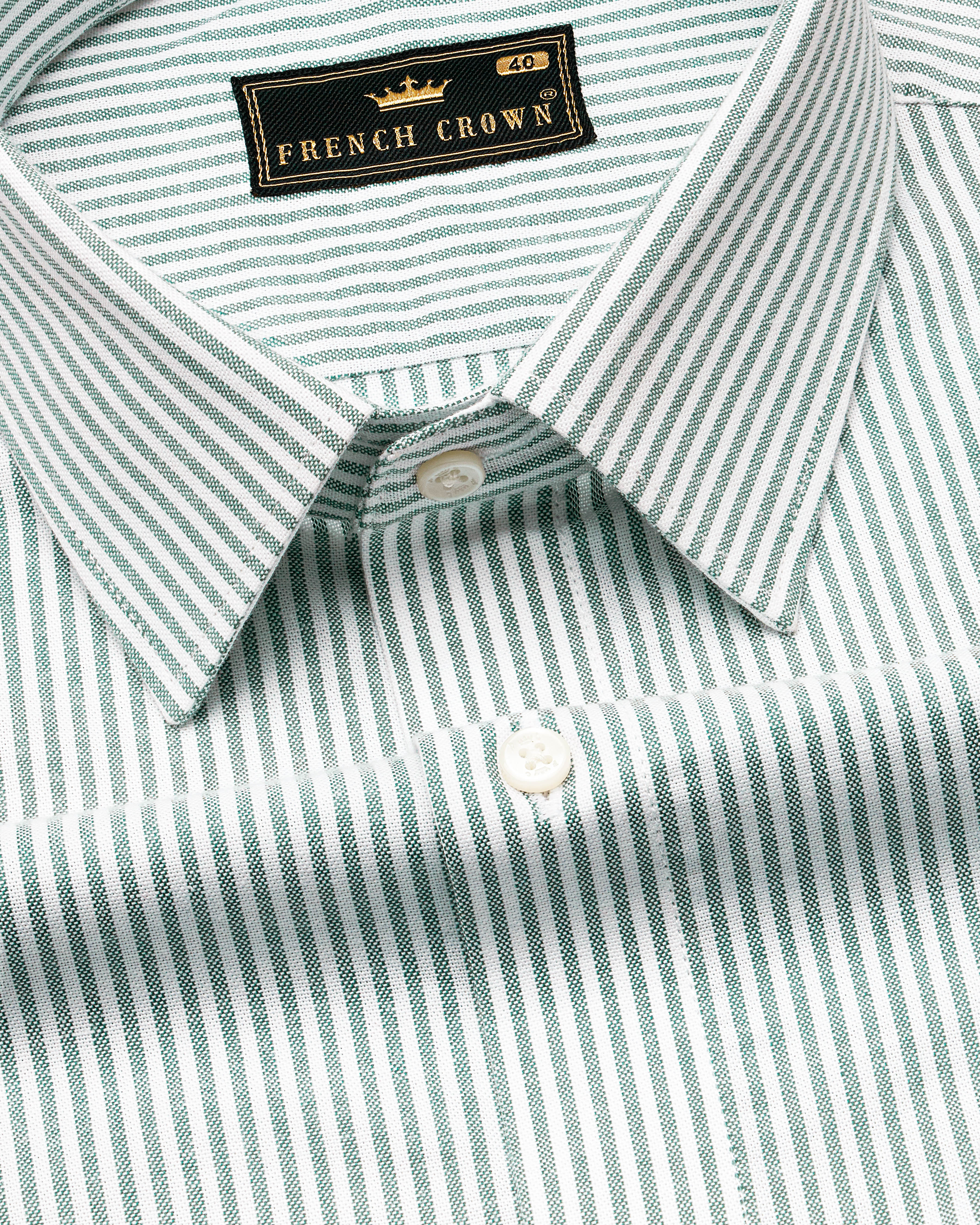 Gunsmoke Green Pinstriped Royal Oxford Shirt  8746-38,8746-H-38,8746-39,8746-H-39,8746-40,8746-H-40,8746-42,8746-H-42,8746-44,8746-H-44,8746-46,8746-H-46,8746-48,8746-H-48,8746-50,8746-H-50,8746-52,8746-H-52