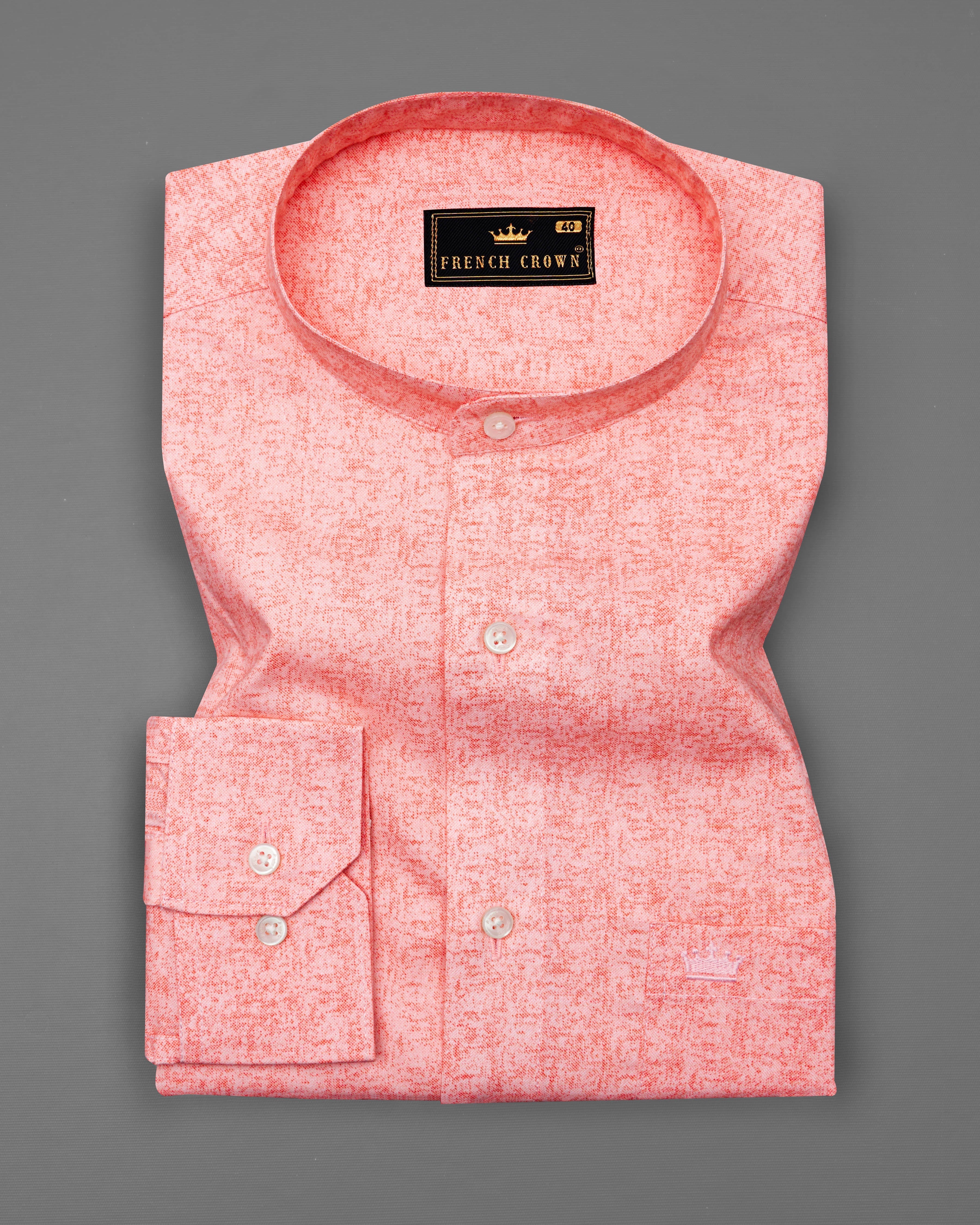 Tangerine Peach Printed Premium Cotton Shirt  8766-M-38,8766-M-H-38,8766-M-39,8766-M-H-39,8766-M-40,8766-M-H-40,8766-M-42,8766-M-H-42,8766-M-44,8766-M-H-44,8766-M-46,8766-M-H-46,8766-M-48,8766-M-H-48,8766-M-50,8766-M-H-50,8766-M-52,8766-M-H-52