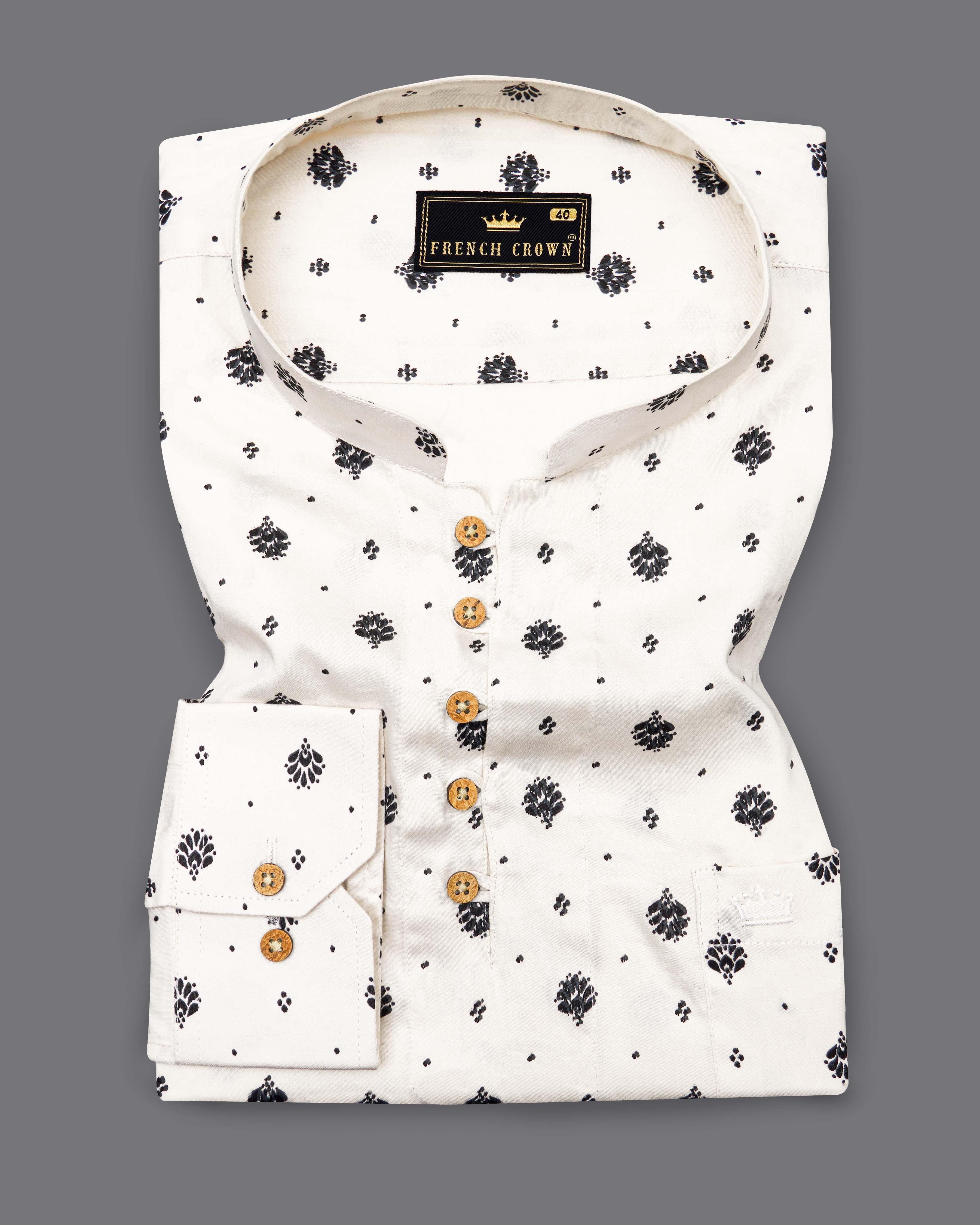 Merino Off White Twill Printed Kurta Shirt  8770-KS-38,8770-KS-H-38,8770-KS-39,8770-KS-H-39,8770-KS-40,8770-KS-H-40,8770-KS-42,8770-KS-H-42,8770-KS-44,8770-KS-H-44,8770-KS-46,8770-KS-H-46,8770-KS-48,8770-KS-H-48,8770-KS-50,8770-KS-H-50,8770-KS-52,8770-KS-H-52