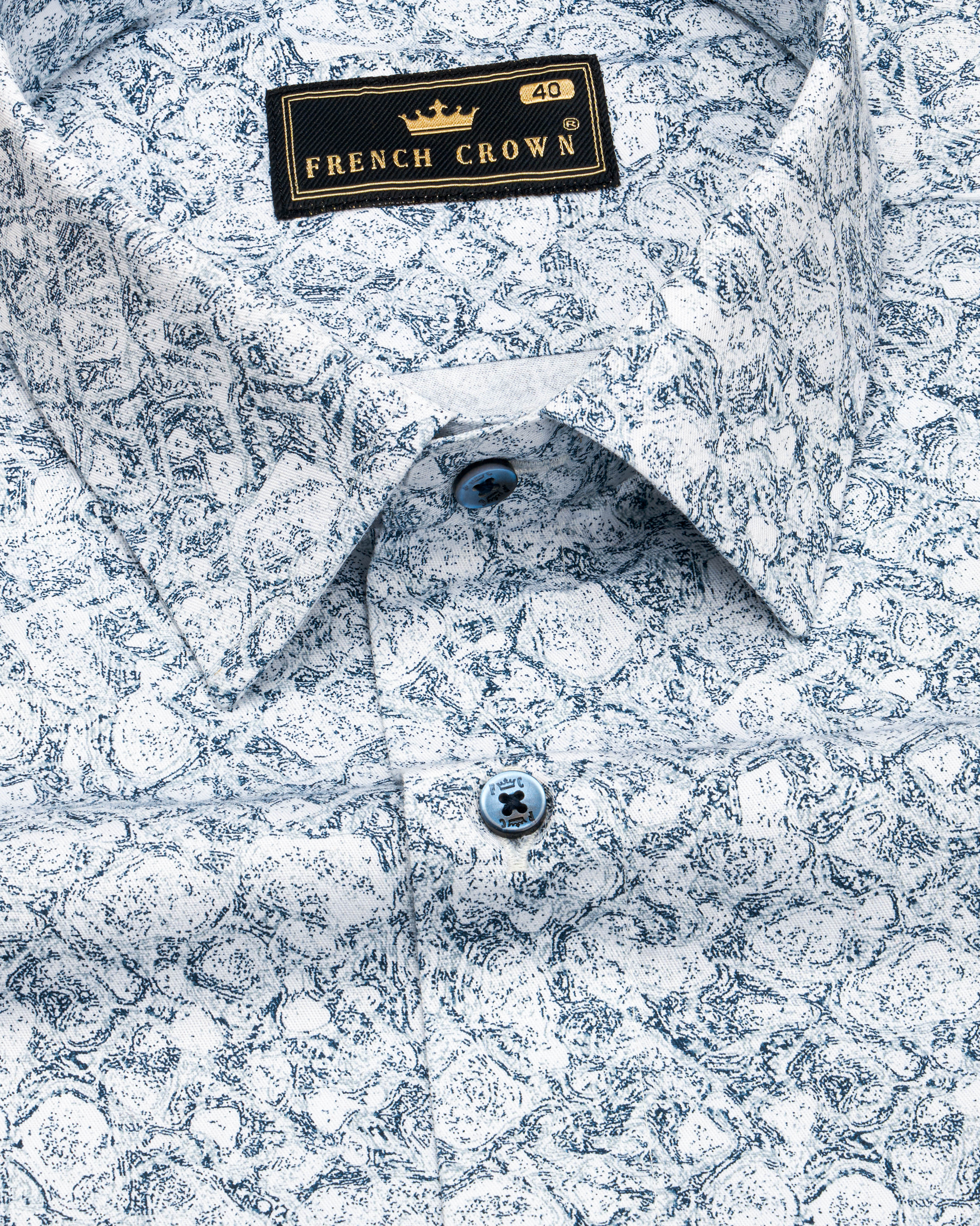 Bright White with Zodiac Blue Printed Royal Oxford Shirt  8771-BLE-38,8771-BLE-H-38,8771-BLE-39,8771-BLE-H-39,8771-BLE-40,8771-BLE-H-40,8771-BLE-42,8771-BLE-H-42,8771-BLE-44,8771-BLE-H-44,8771-BLE-46,8771-BLE-H-46,8771-BLE-48,8771-BLE-H-48,8771-BLE-50,8771-BLE-H-50,8771-BLE-52,8771-BLE-H-52