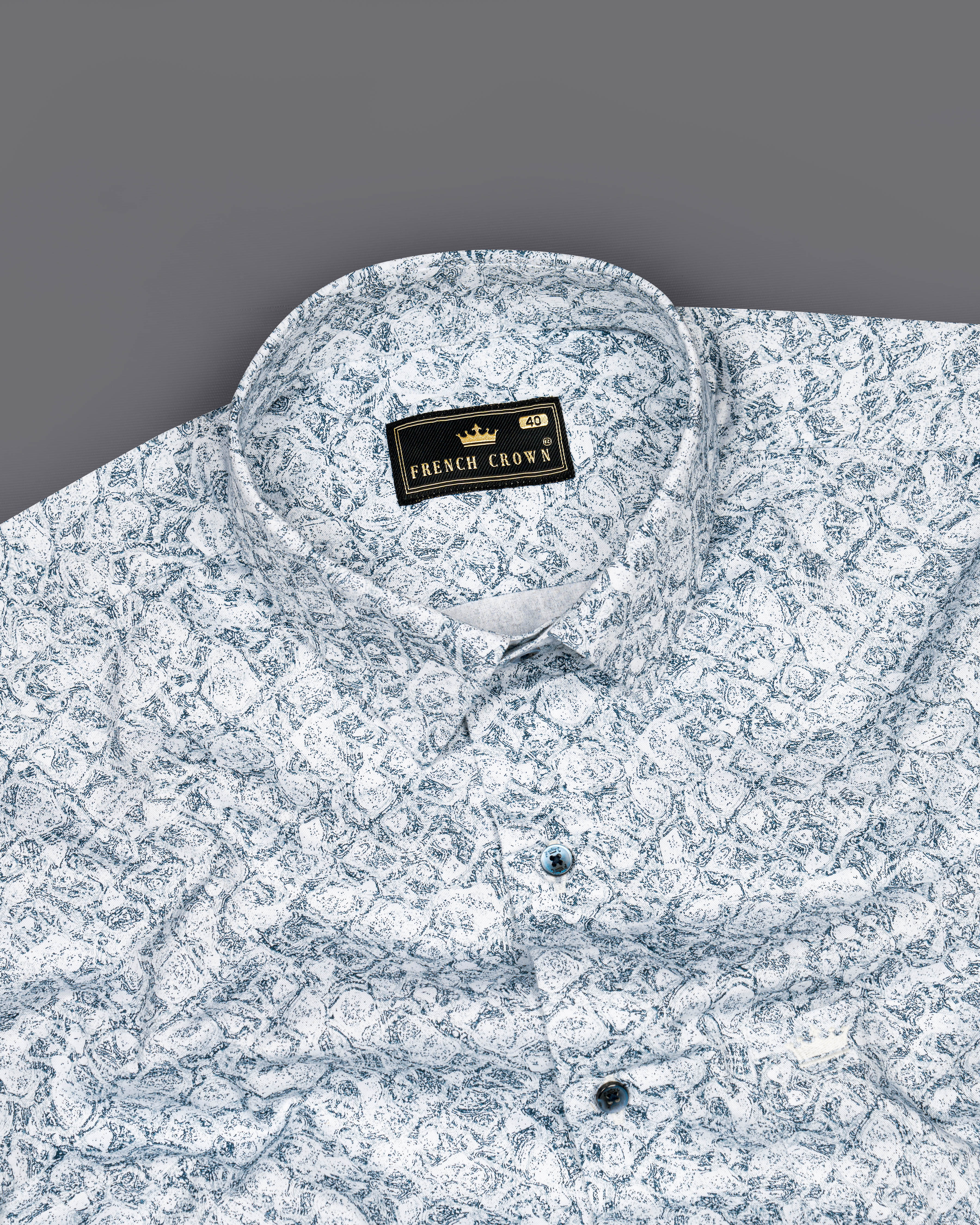 Bright White with Zodiac Blue Printed Royal Oxford Shirt  8771-BLE-38,8771-BLE-H-38,8771-BLE-39,8771-BLE-H-39,8771-BLE-40,8771-BLE-H-40,8771-BLE-42,8771-BLE-H-42,8771-BLE-44,8771-BLE-H-44,8771-BLE-46,8771-BLE-H-46,8771-BLE-48,8771-BLE-H-48,8771-BLE-50,8771-BLE-H-50,8771-BLE-52,8771-BLE-H-52