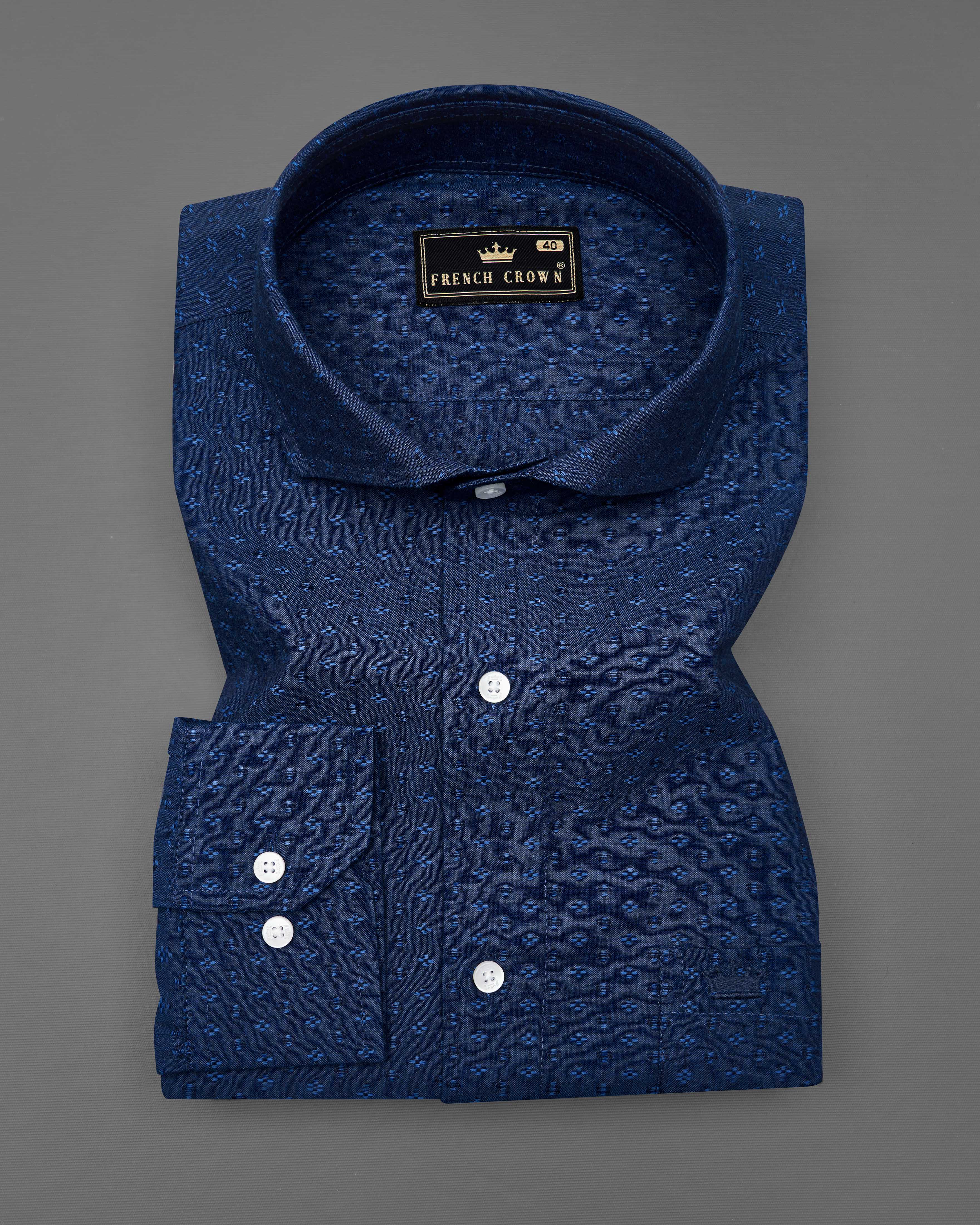 Zodiac Navy Blue Dobby Textured Premium Giza Cotton Shirt  8775-CA-38,8775-CA-H-38,8775-CA-39,8775-CA-H-39,8775-CA-40,8775-CA-H-40,8775-CA-42,8775-CA-H-42,8775-CA-44,8775-CA-H-44,8775-CA-46,8775-CA-H-46,8775-CA-48,8775-CA-H-48,8775-CA-50,8775-CA-H-50,8775-CA-52,8775-CA-H-52