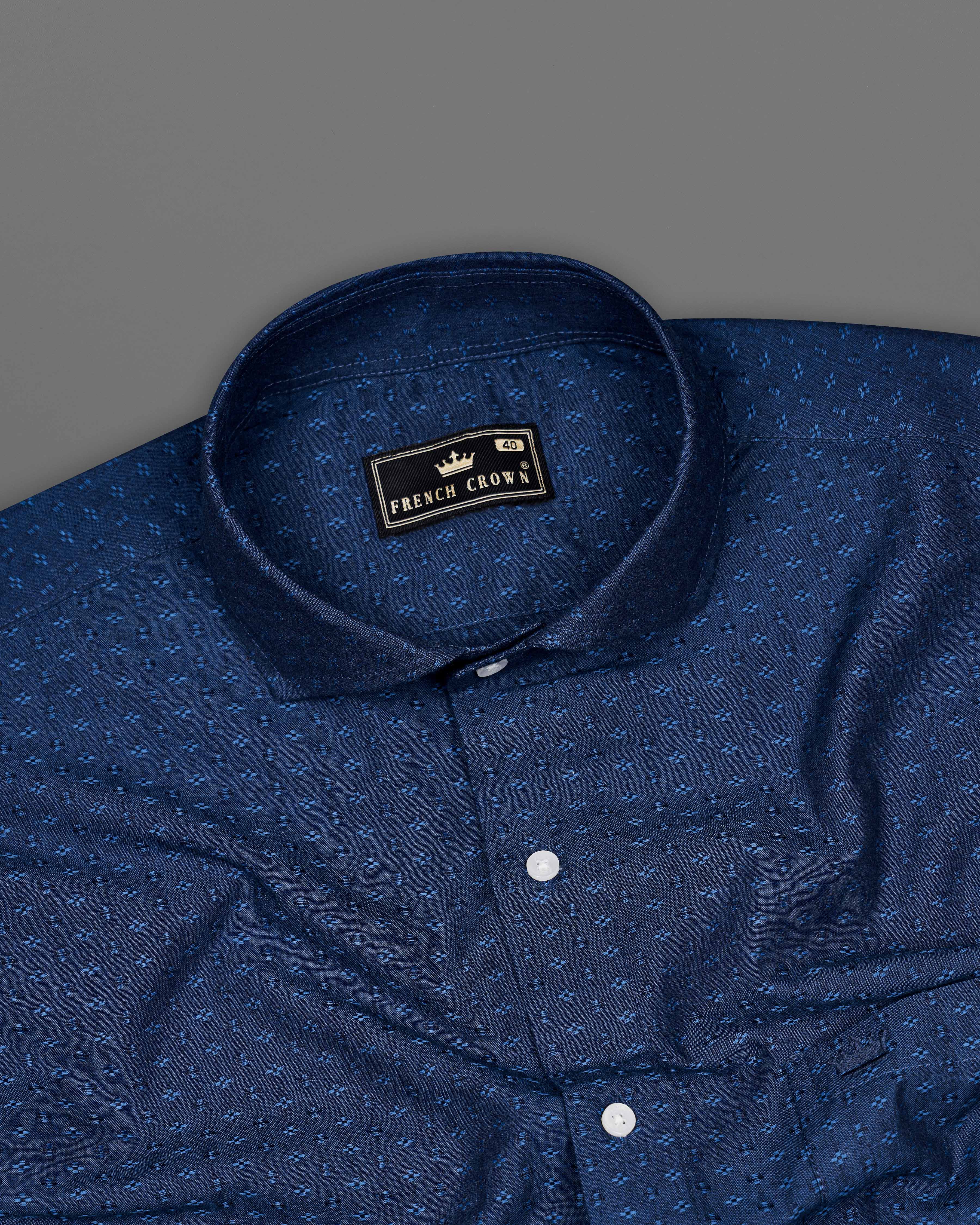 Zodiac Navy Blue Dobby Textured Premium Giza Cotton Shirt  8775-CA-38,8775-CA-H-38,8775-CA-39,8775-CA-H-39,8775-CA-40,8775-CA-H-40,8775-CA-42,8775-CA-H-42,8775-CA-44,8775-CA-H-44,8775-CA-46,8775-CA-H-46,8775-CA-48,8775-CA-H-48,8775-CA-50,8775-CA-H-50,8775-CA-52,8775-CA-H-52