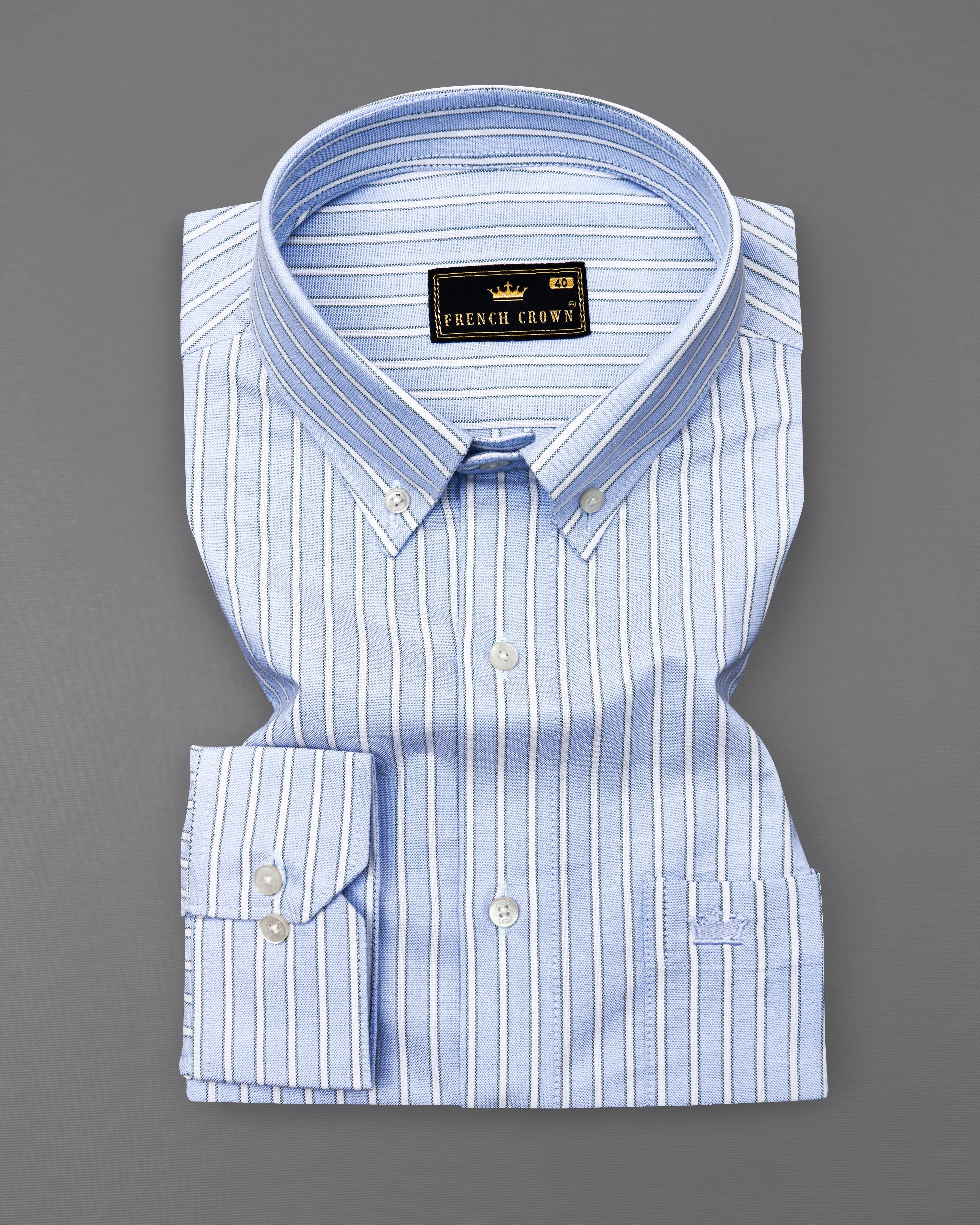 Coral Blue Striped Royal Oxford Shirt  8778-BD-38,8778-BD-H-38,8778-BD-39,8778-BD-H-39,8778-BD-40,8778-BD-H-40,8778-BD-42,8778-BD-H-42,8778-BD-44,8778-BD-H-44,8778-BD-46,8778-BD-H-46,8778-BD-48,8778-BD-H-48,8778-BD-50,8778-BD-H-50,8778-BD-52,8778-BD-H-52