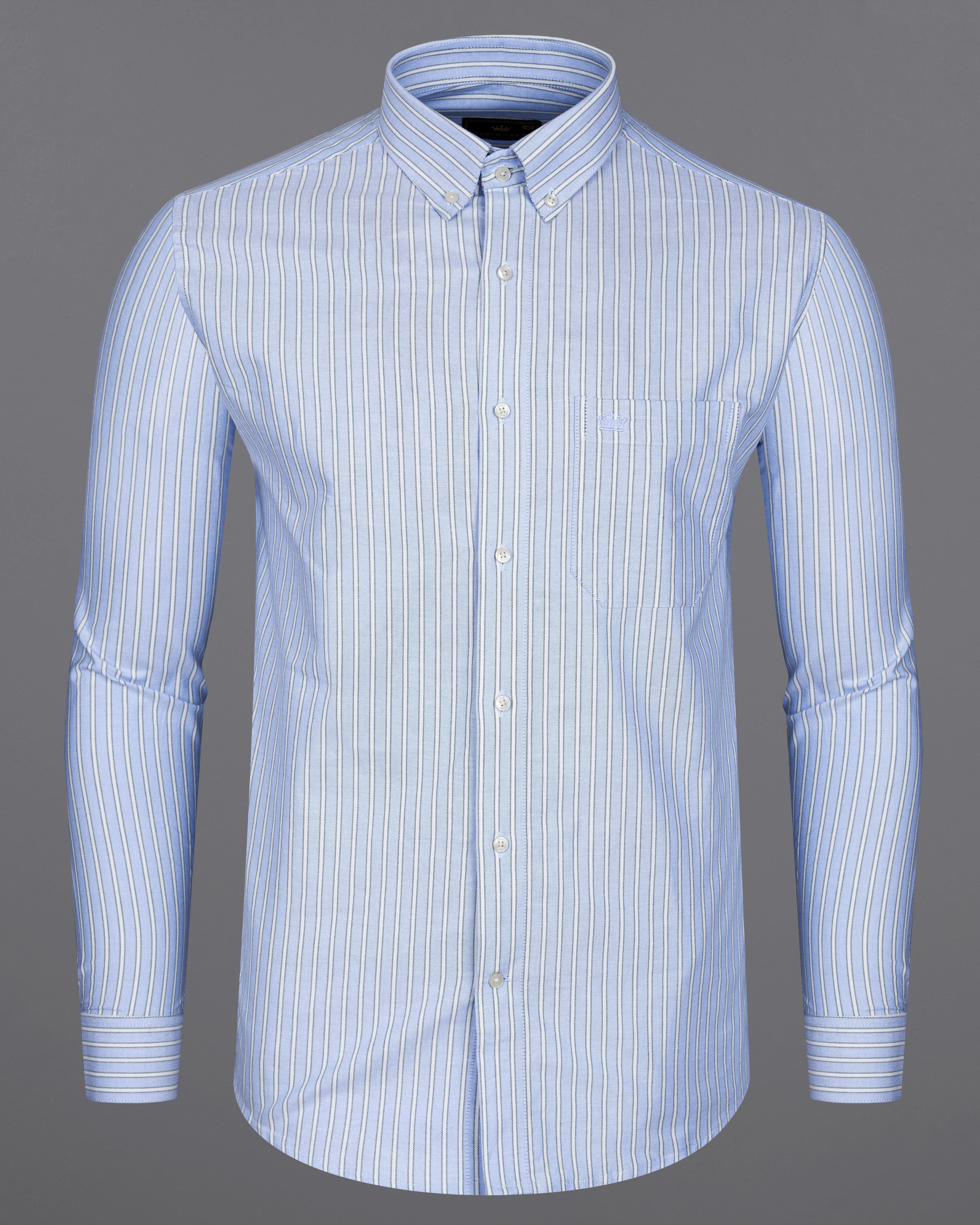 Coral Blue Striped Royal Oxford Shirt  8778-BD-38,8778-BD-H-38,8778-BD-39,8778-BD-H-39,8778-BD-40,8778-BD-H-40,8778-BD-42,8778-BD-H-42,8778-BD-44,8778-BD-H-44,8778-BD-46,8778-BD-H-46,8778-BD-48,8778-BD-H-48,8778-BD-50,8778-BD-H-50,8778-BD-52,8778-BD-H-52