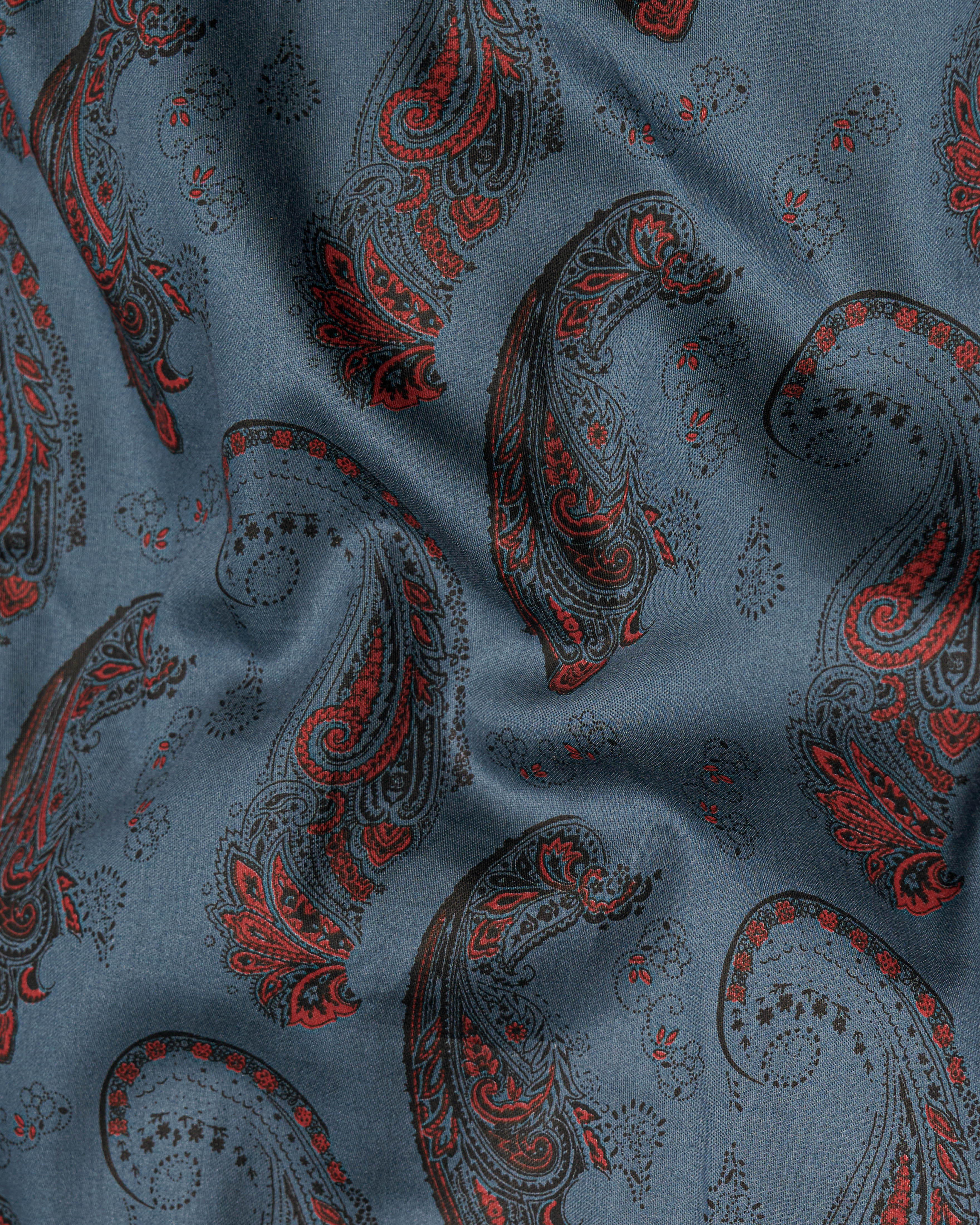 Bayoux Blue Paisley Printed Super Soft Premium Cotton Shirt  8780-38,8780-H-38,8780-39,8780-H-39,8780-40,8780-H-40,8780-42,8780-H-42,8780-44,8780-H-44,8780-46,8780-H-46,8780-48,8780-H-48,8780-50,8780-H-50,8780-52,8780-H-52