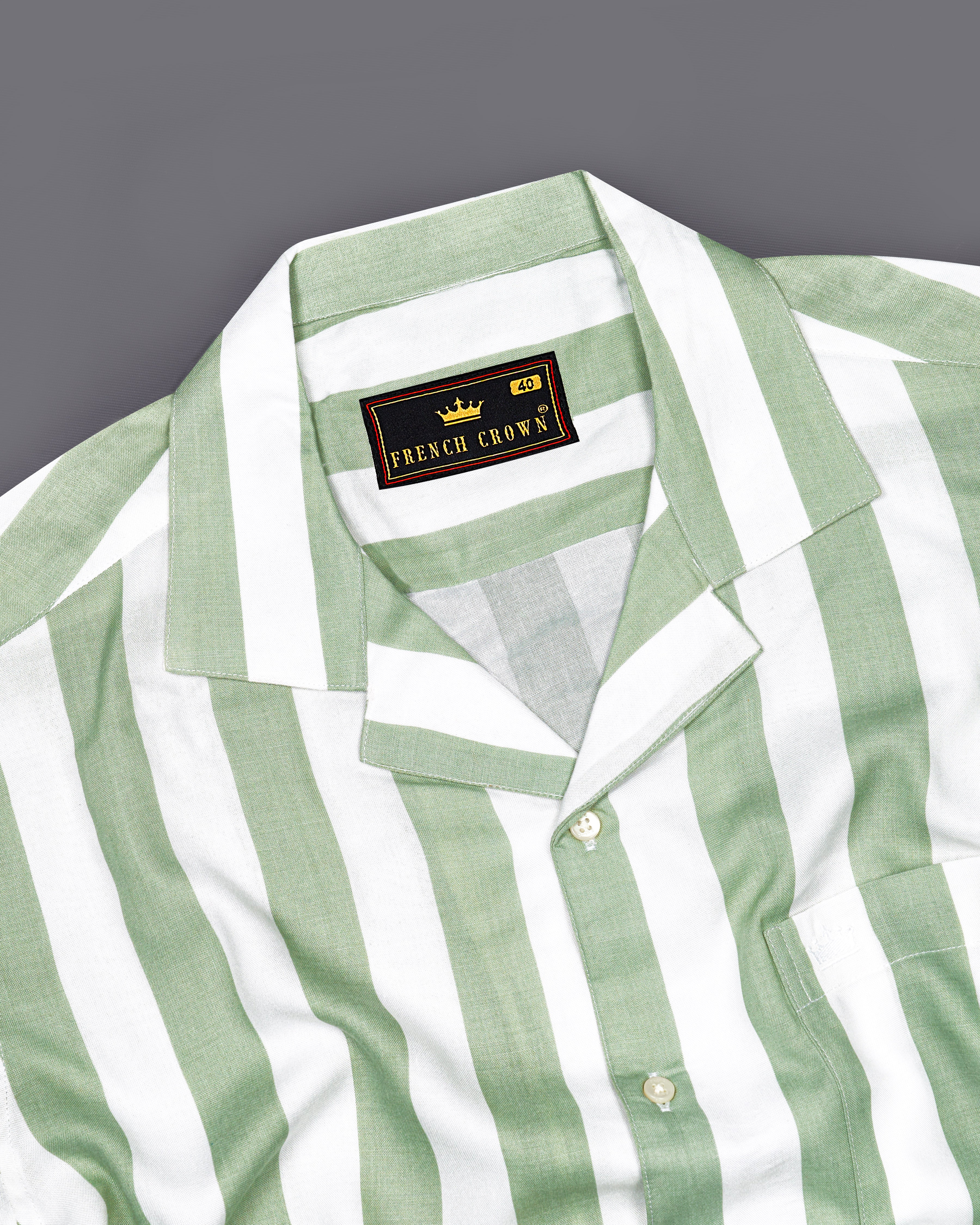 Coriander Green with Bright White Striped Premium Tencel Shirt  8795-CC-38,8795-CC-H-38,8795-CC-39,8795-CC-H-39,8795-CC-40,8795-CC-H-40,8795-CC-42,8795-CC-H-42,8795-CC-44,8795-CC-H-44,8795-CC-46,8795-CC-H-46,8795-CC-48,8795-CC-H-48,8795-CC-50,8795-CC-H-50,8795-CC-52,8795-CC-H-52