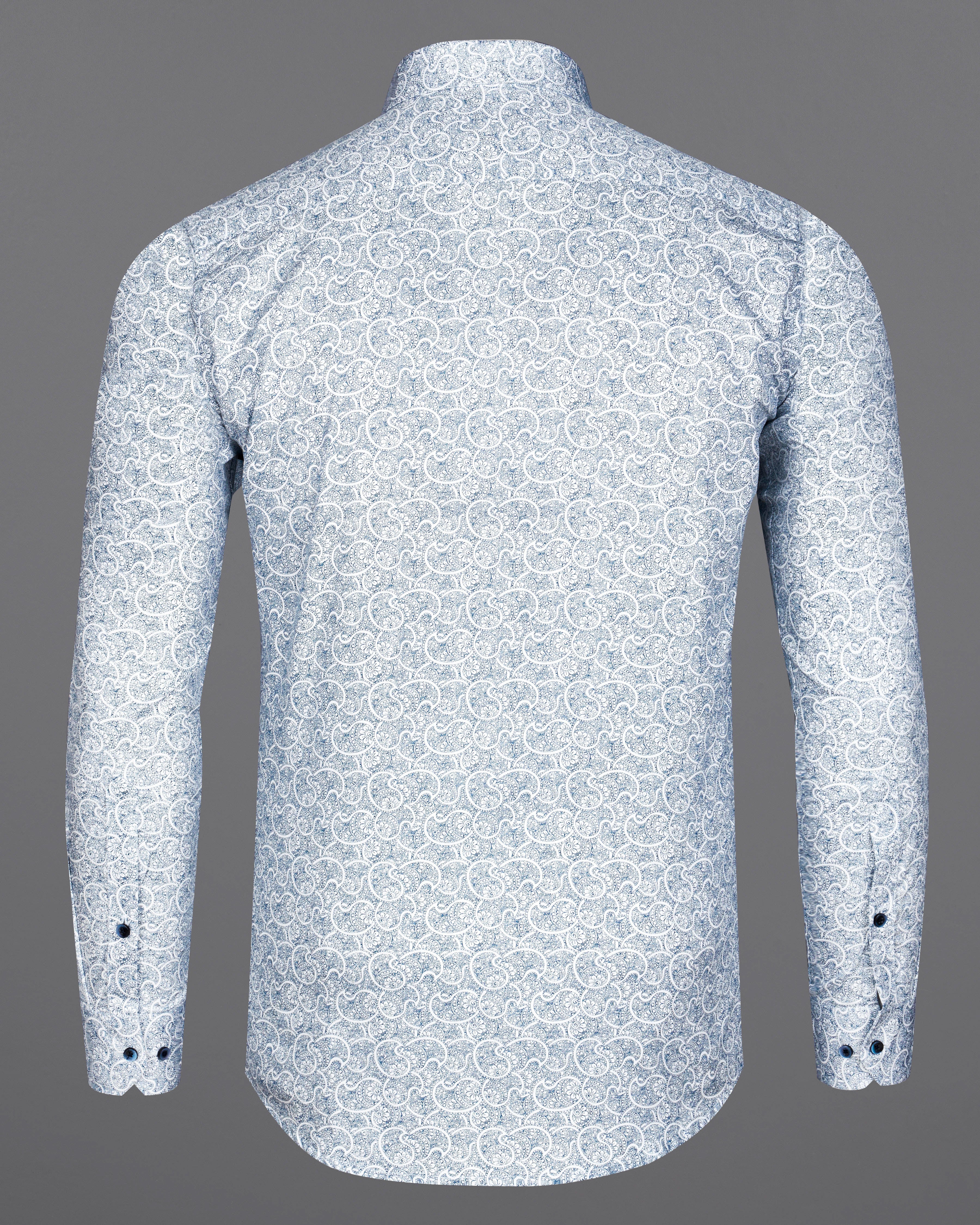 Calypso Blue and White Paisley Printed Super Soft Premium Cotton Shirt  8798-BLE-38,8798-BLE-H-38,8798-BLE-39,8798-BLE-H-39,8798-BLE-40,8798-BLE-H-40,8798-BLE-42,8798-BLE-H-42,8798-BLE-44,8798-BLE-H-44,8798-BLE-46,8798-BLE-H-46,8798-BLE-48,8798-BLE-H-48,8798-BLE-50,8798-BLE-H-50,8798-BLE-52,8798-BLE-H-52