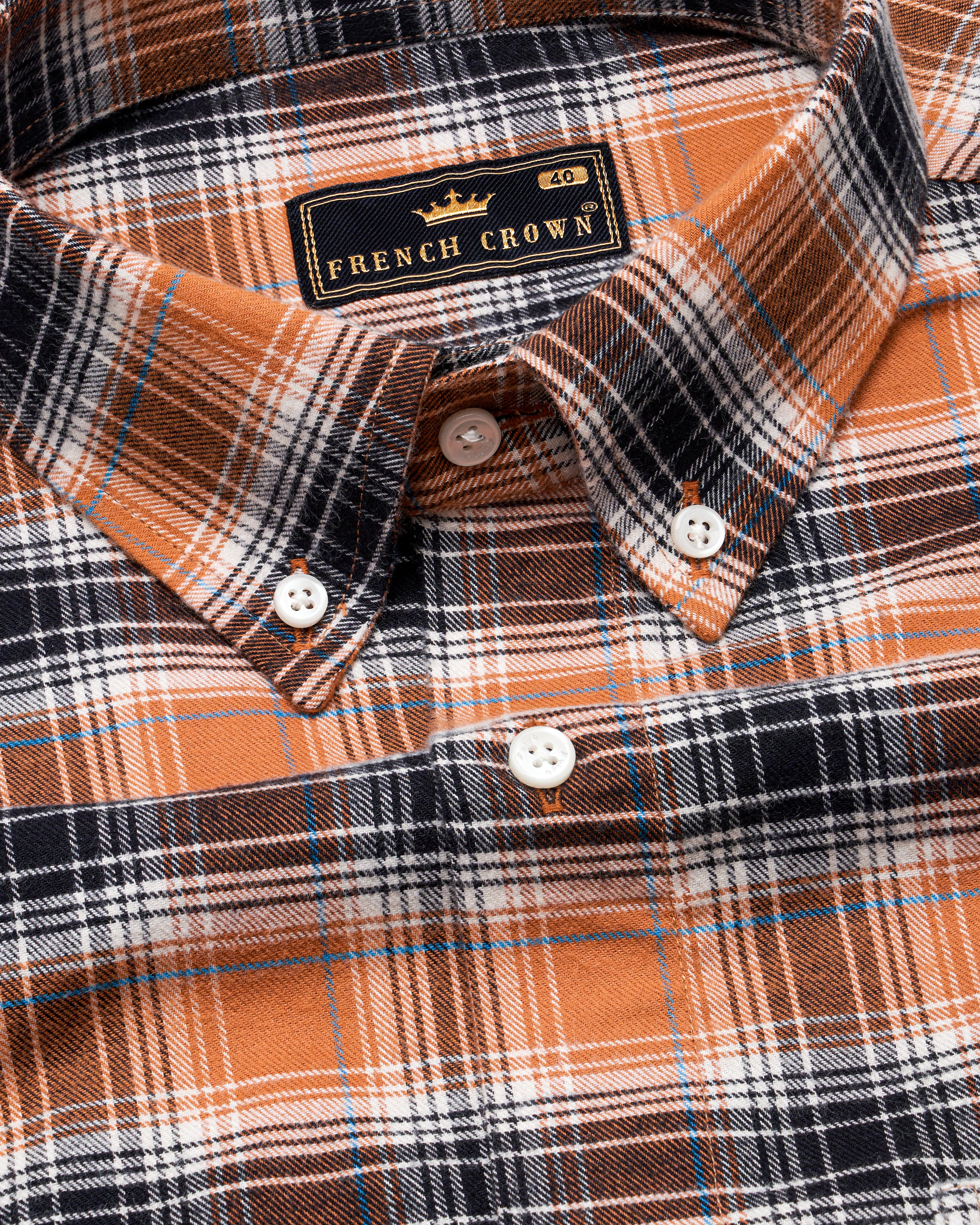 Terra Cotta Brown and Mirage Black Plaid Flannel Shirt  8805-BD-38,8805-BD-H-38,8805-BD-39,8805-BD-H-39,8805-BD-40,8805-BD-H-40,8805-BD-42,8805-BD-H-42,8805-BD-44,8805-BD-H-44,8805-BD-46,8805-BD-H-46,8805-BD-48,8805-BD-H-48,8805-BD-50,8805-BD-H-50,8805-BD-52,8805-BD-H-52