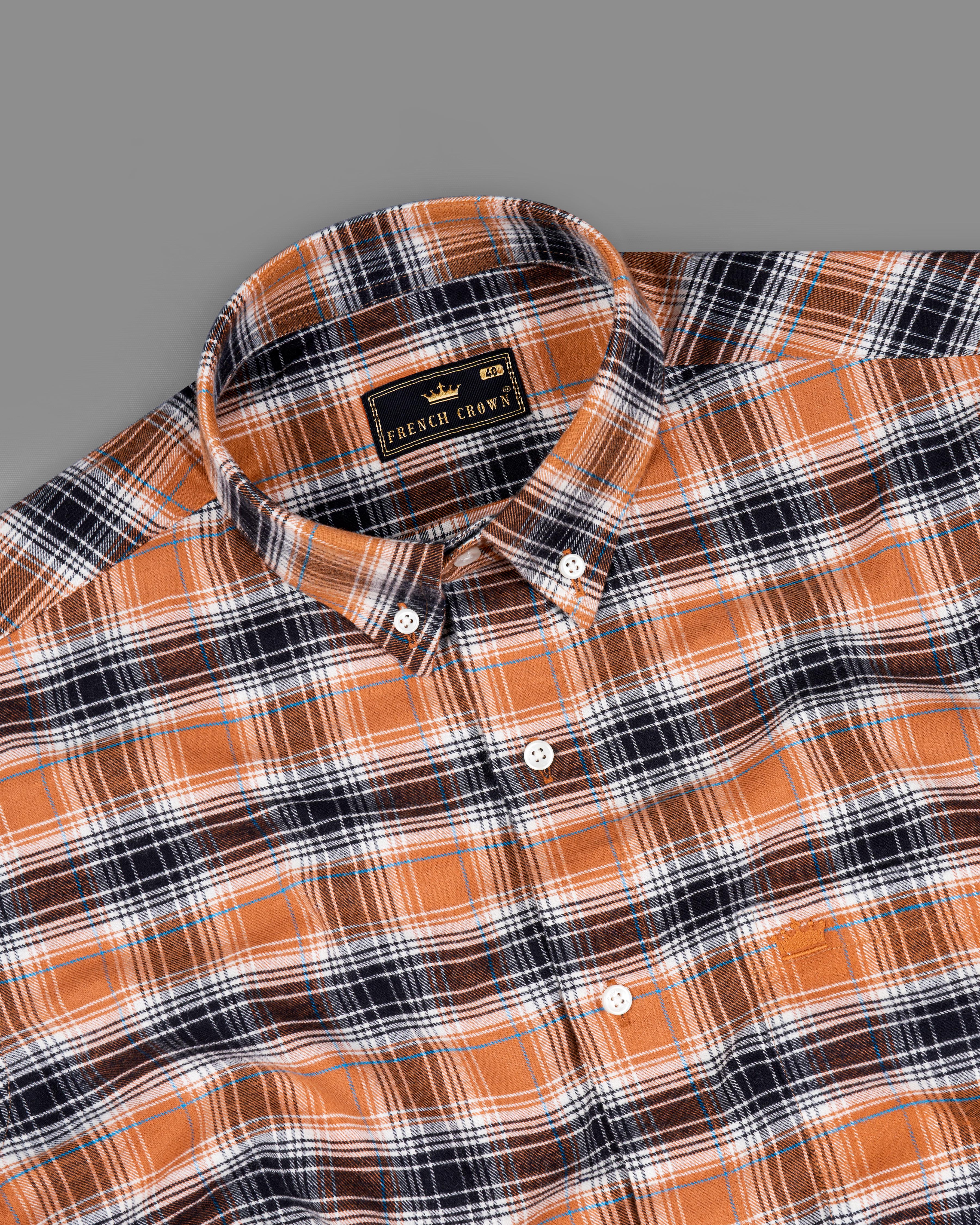 Terra Cotta Brown and Mirage Black Plaid Flannel Shirt  8805-BD-38,8805-BD-H-38,8805-BD-39,8805-BD-H-39,8805-BD-40,8805-BD-H-40,8805-BD-42,8805-BD-H-42,8805-BD-44,8805-BD-H-44,8805-BD-46,8805-BD-H-46,8805-BD-48,8805-BD-H-48,8805-BD-50,8805-BD-H-50,8805-BD-52,8805-BD-H-52